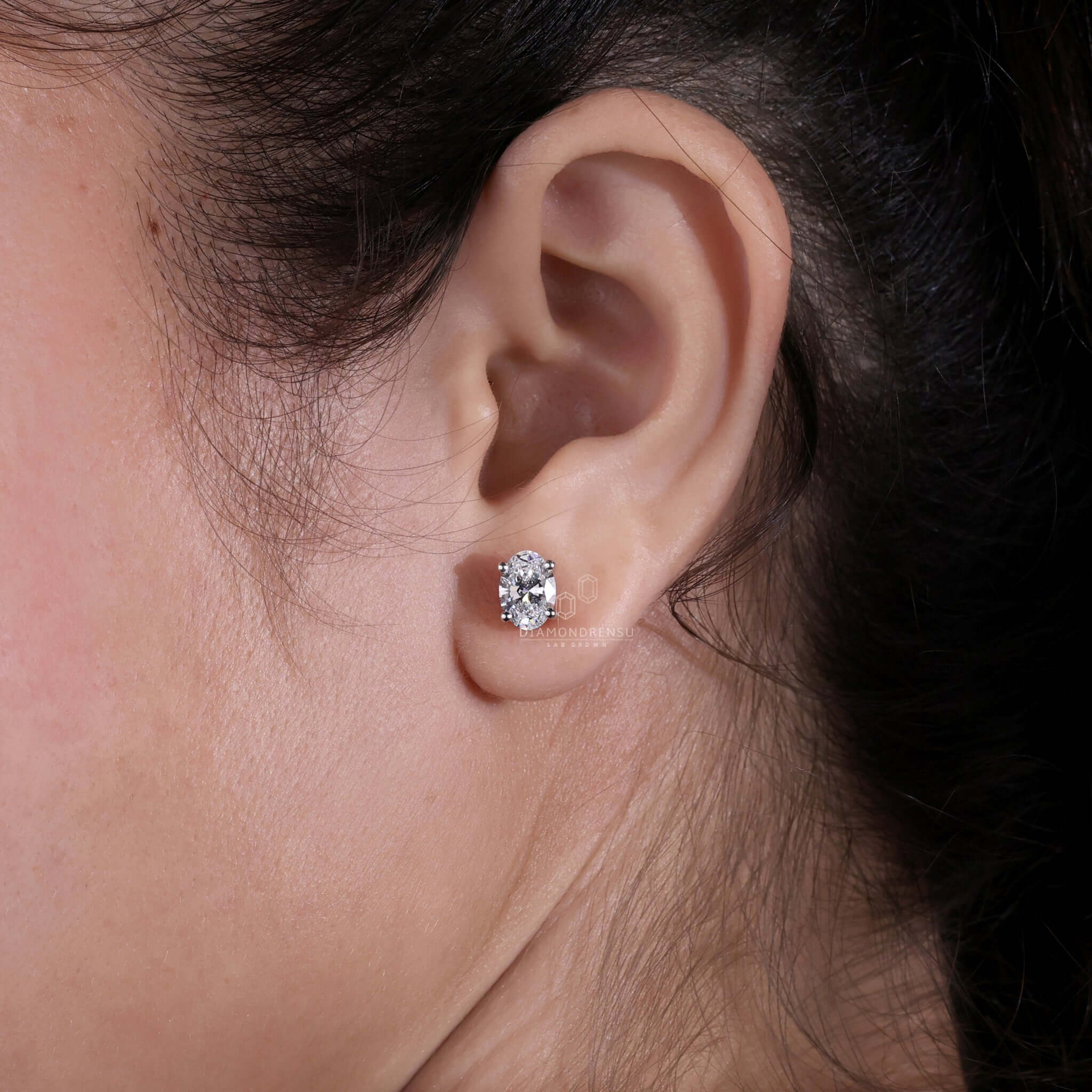 lab created diamond studs