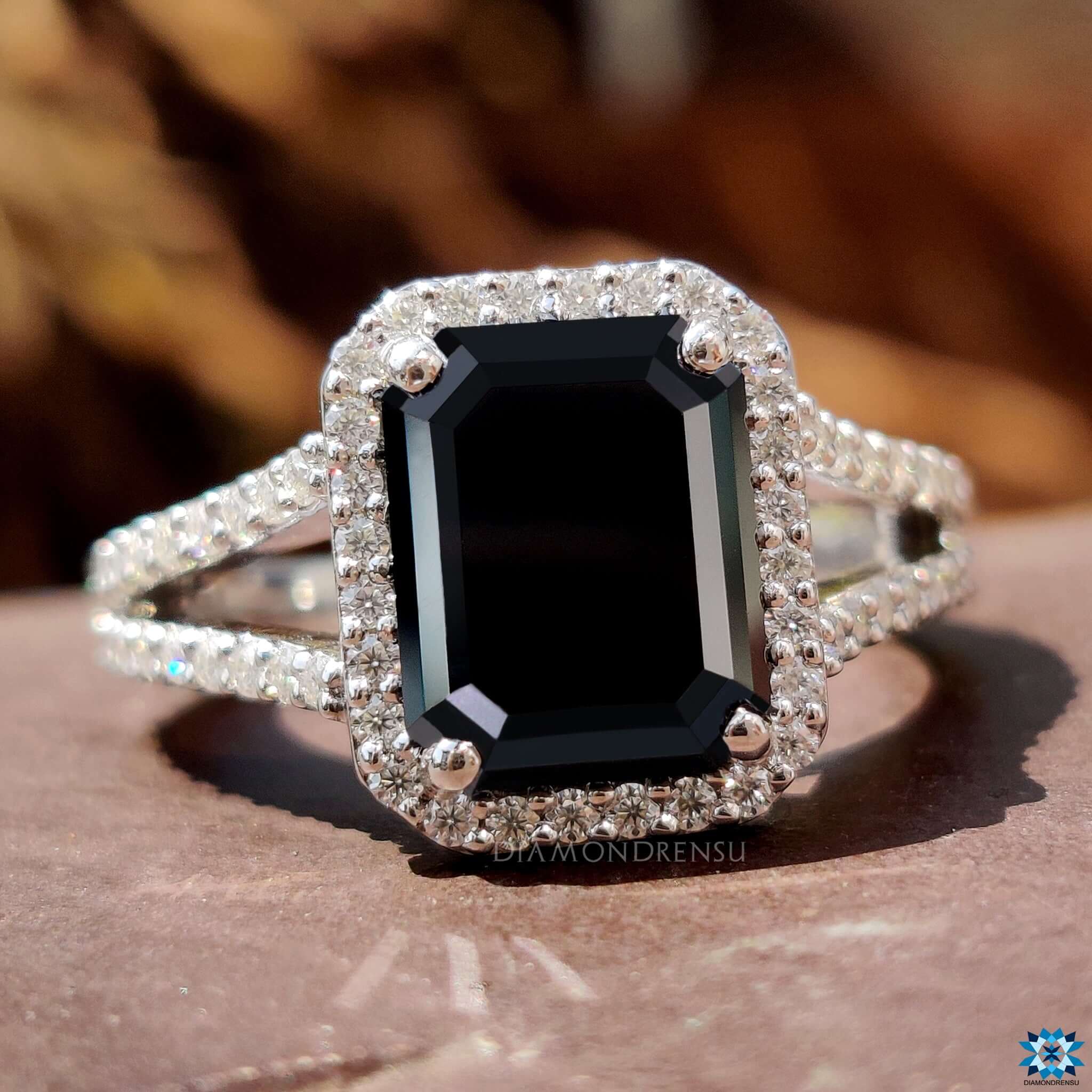 black moissanite engagement ring