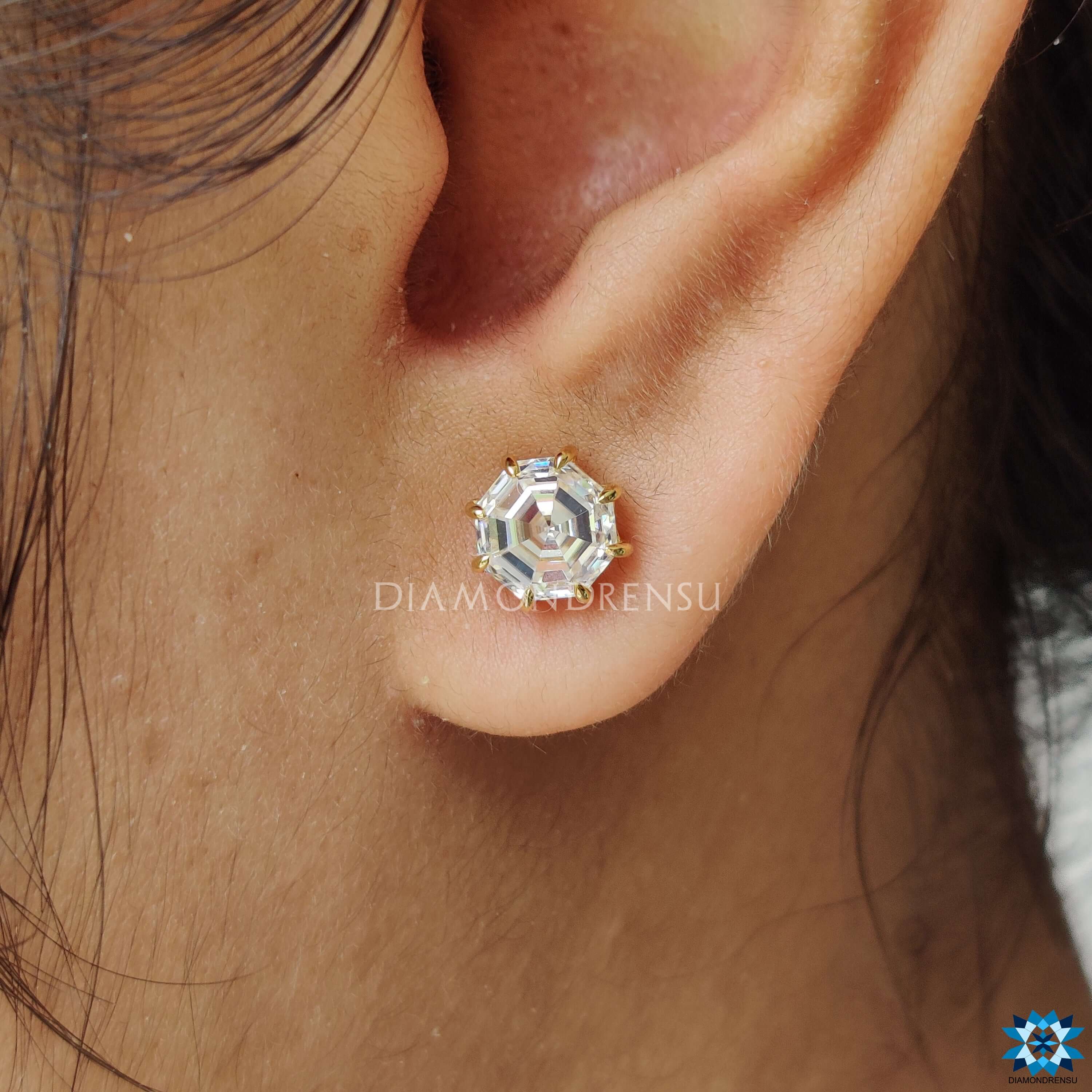 custom moissanite earrings - diamondrensu