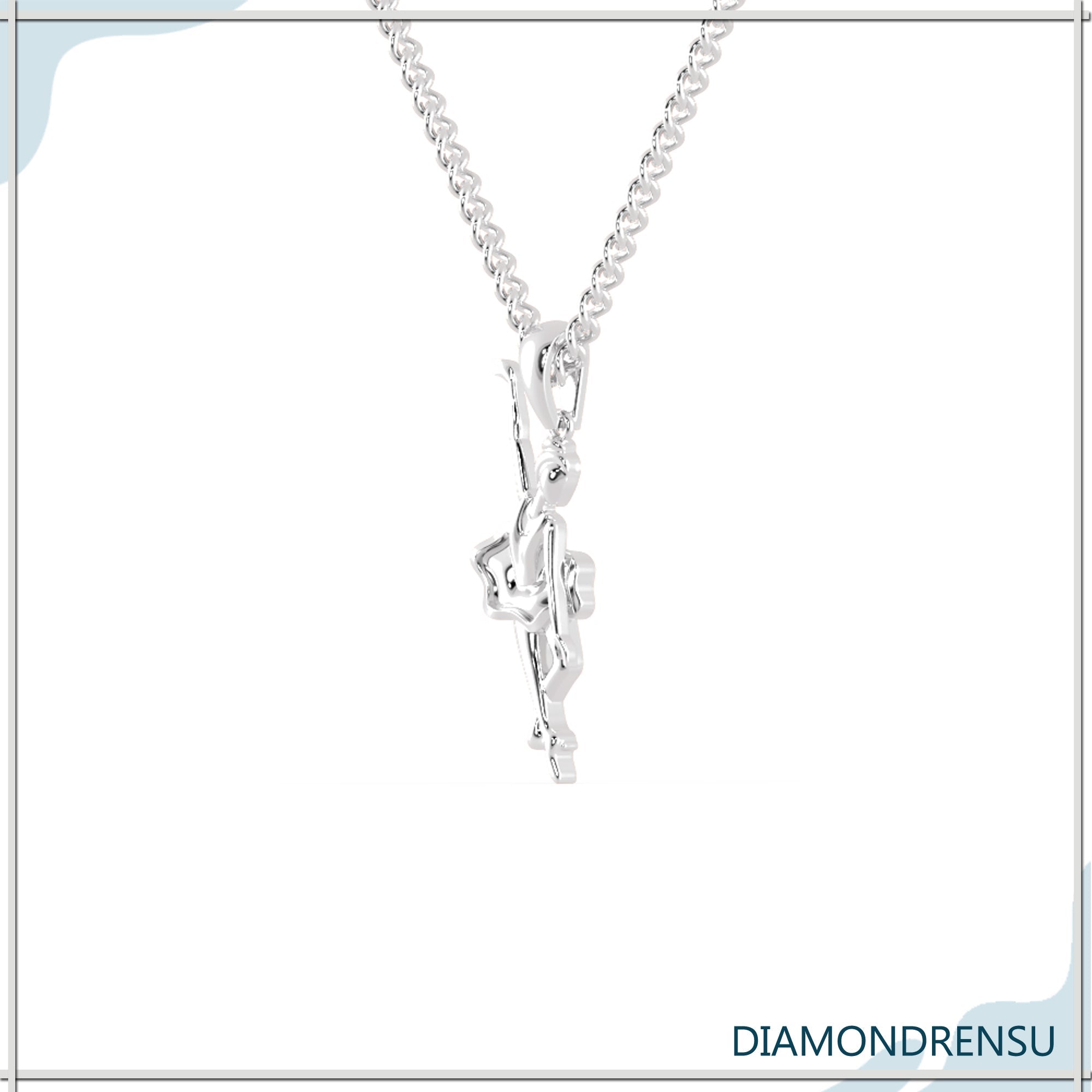 white gold wedding pendant - diamondrensu