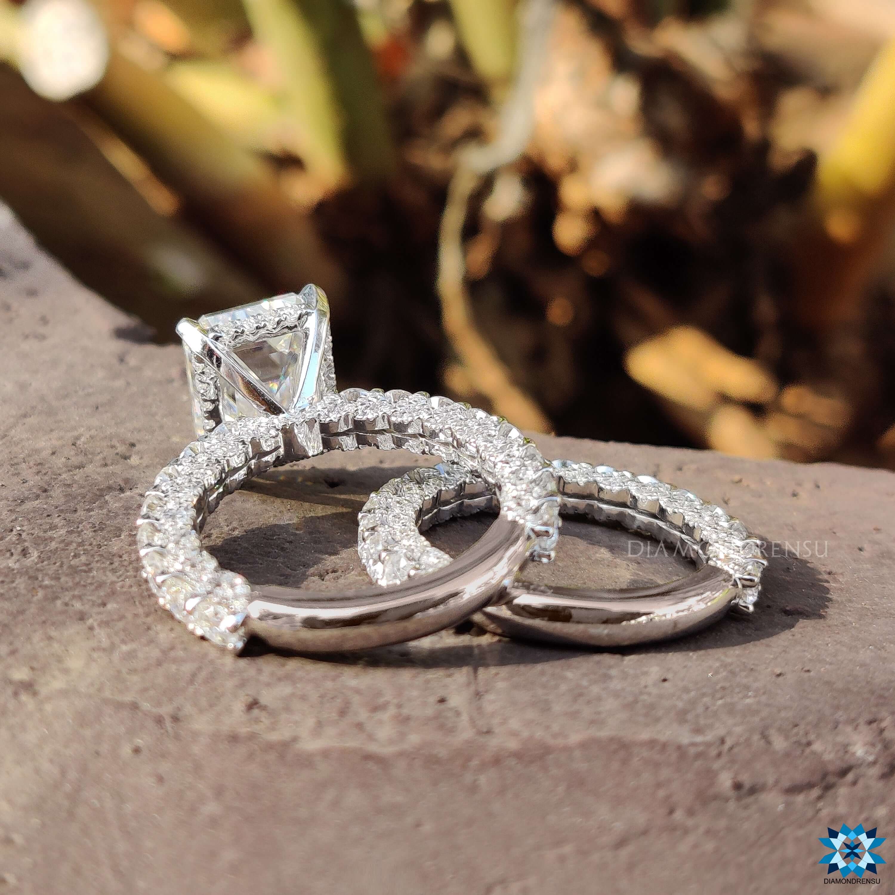 moissanite wedding set - diamondrensu