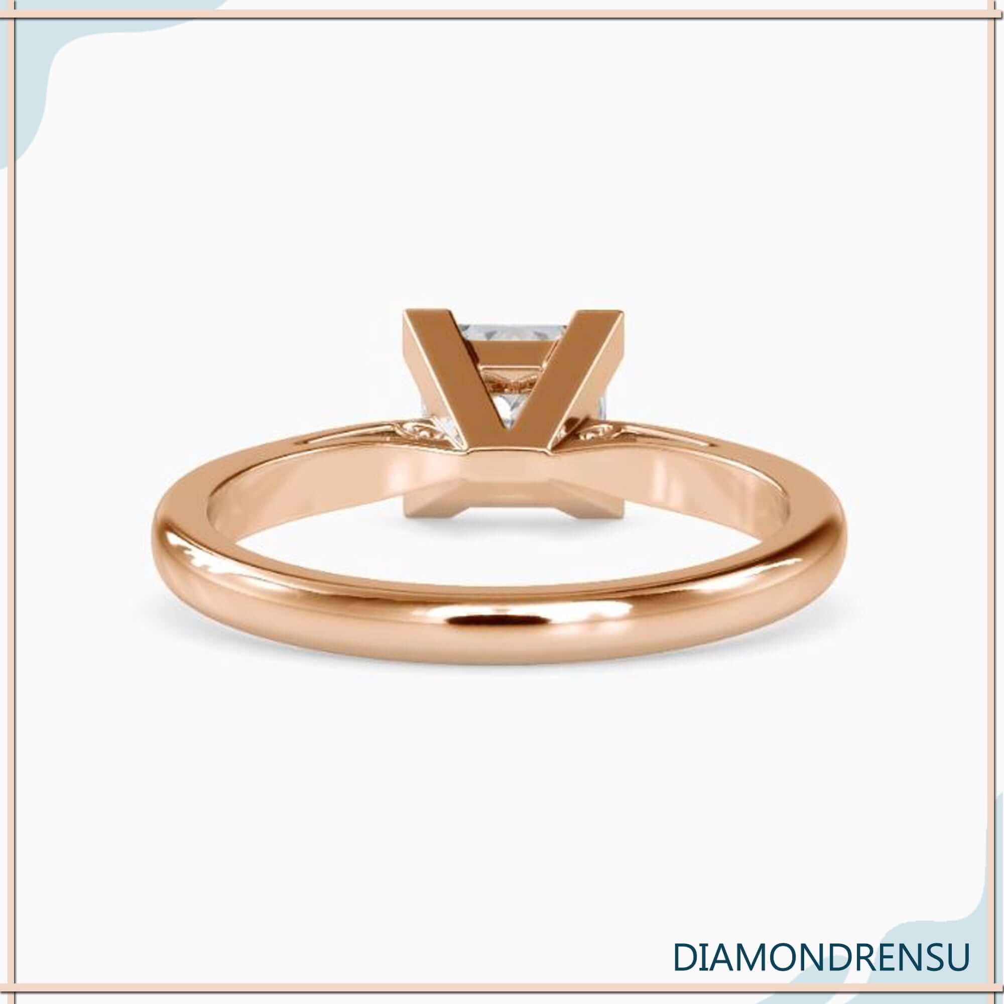 Exquisite princess solitaire ring crafted with an IGI certified lab grown diamond.