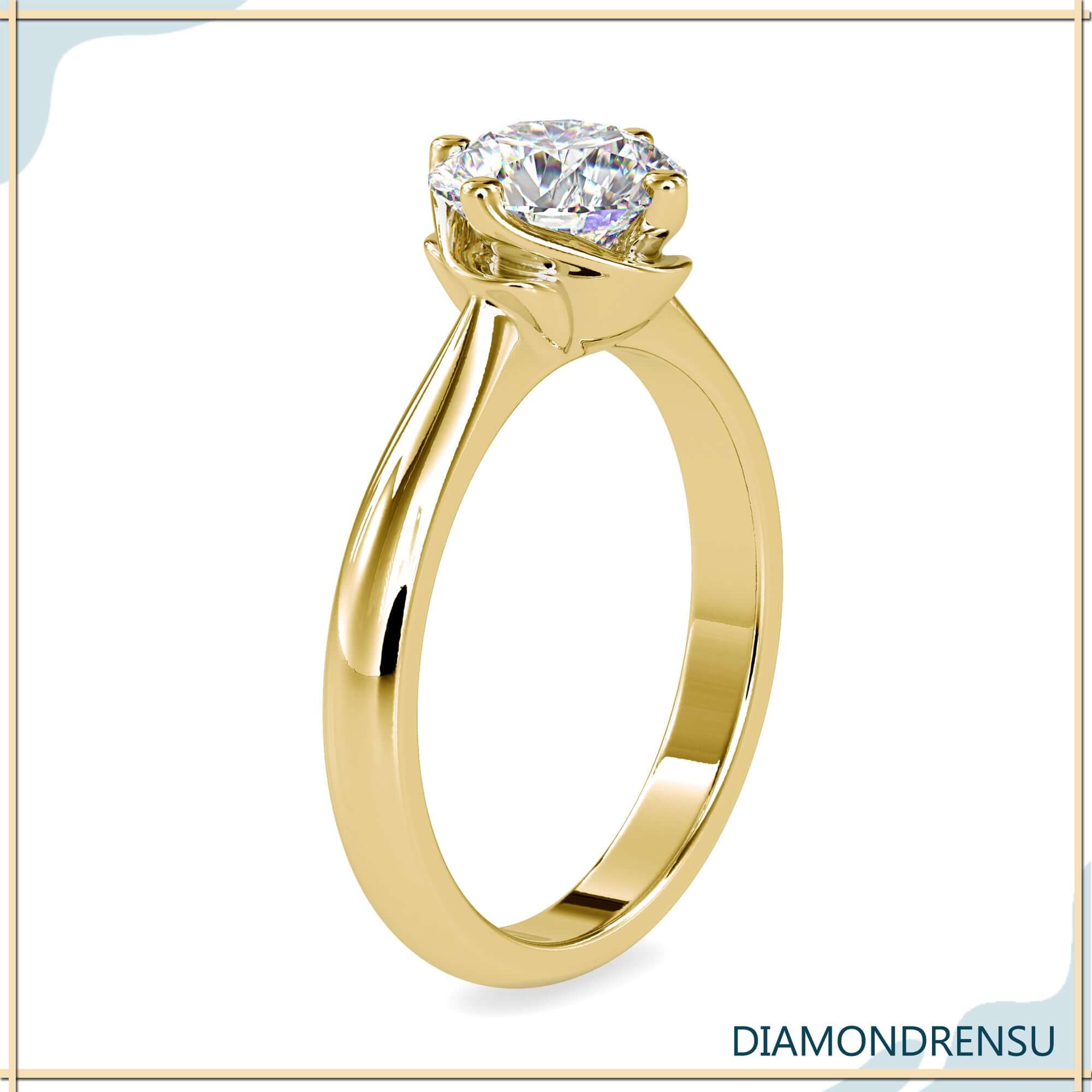 Lab grown diamond solitaire ring, the perfect wedding choice.