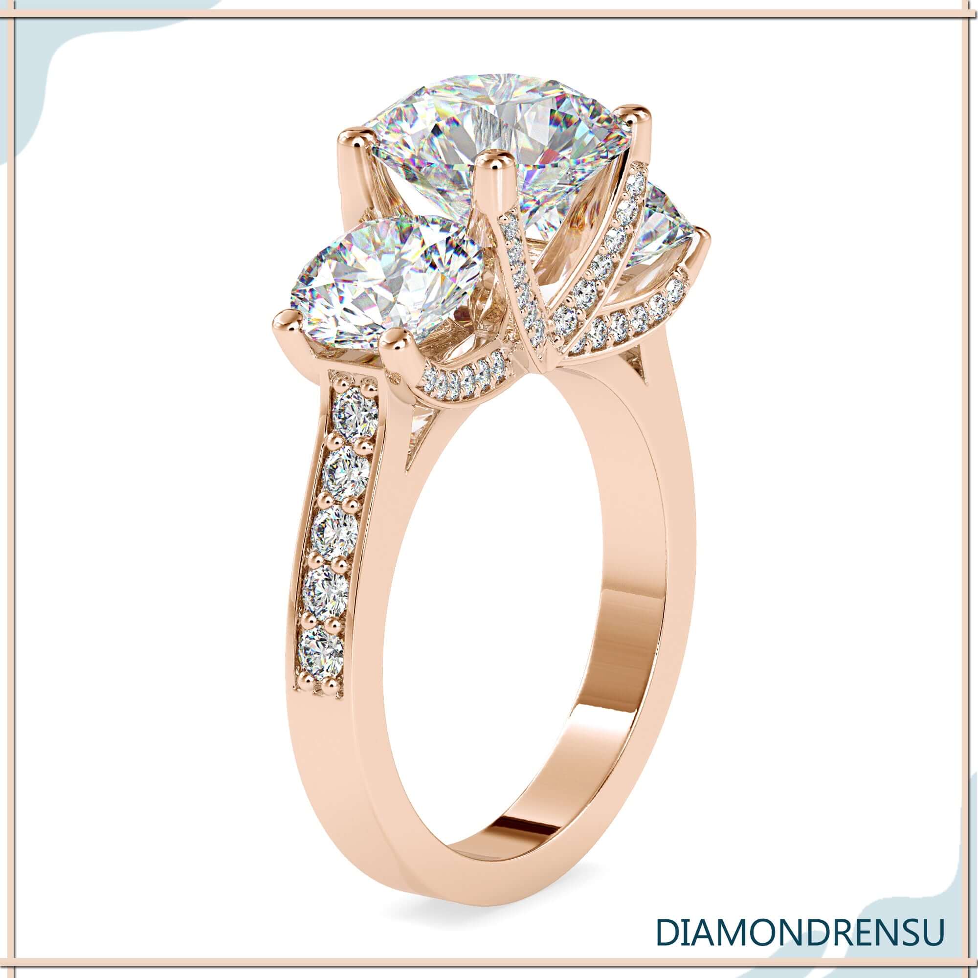 Engagement ring with side stones for added sparkle and elegance.
