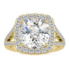 Cushion Cut Halo Engagement Ring with Lab Grown Diamond.