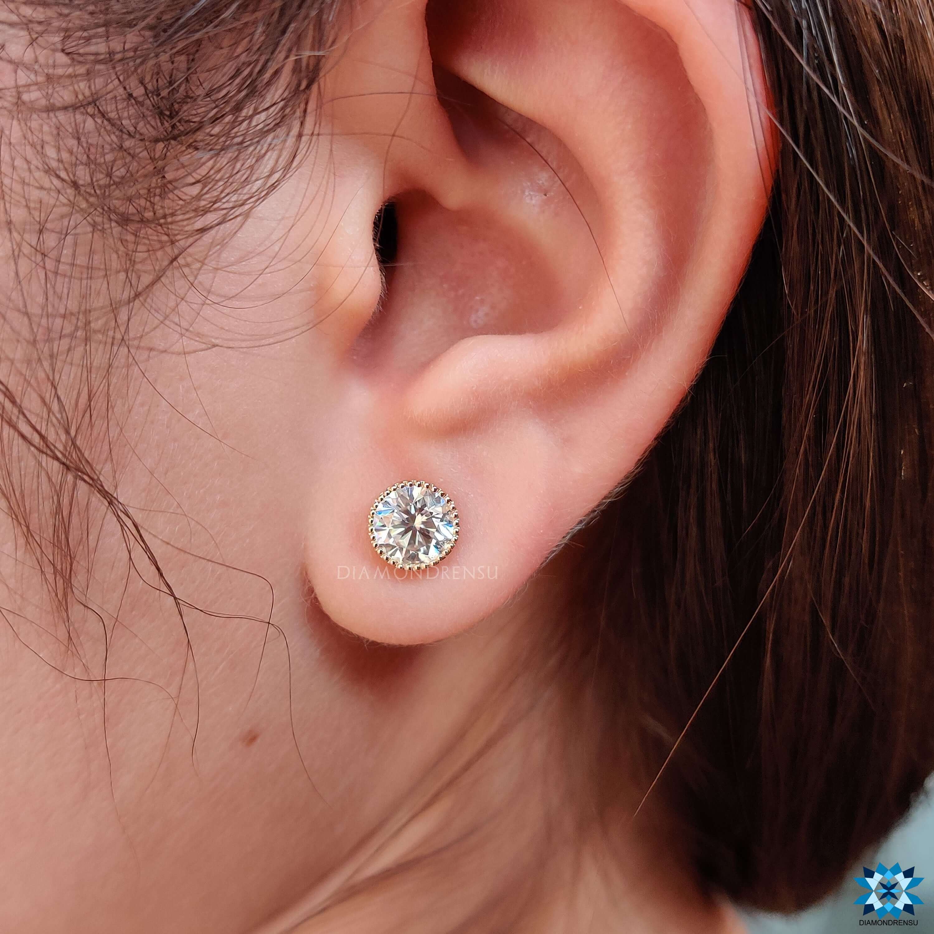 moissanite stud earrings - diamondrensu