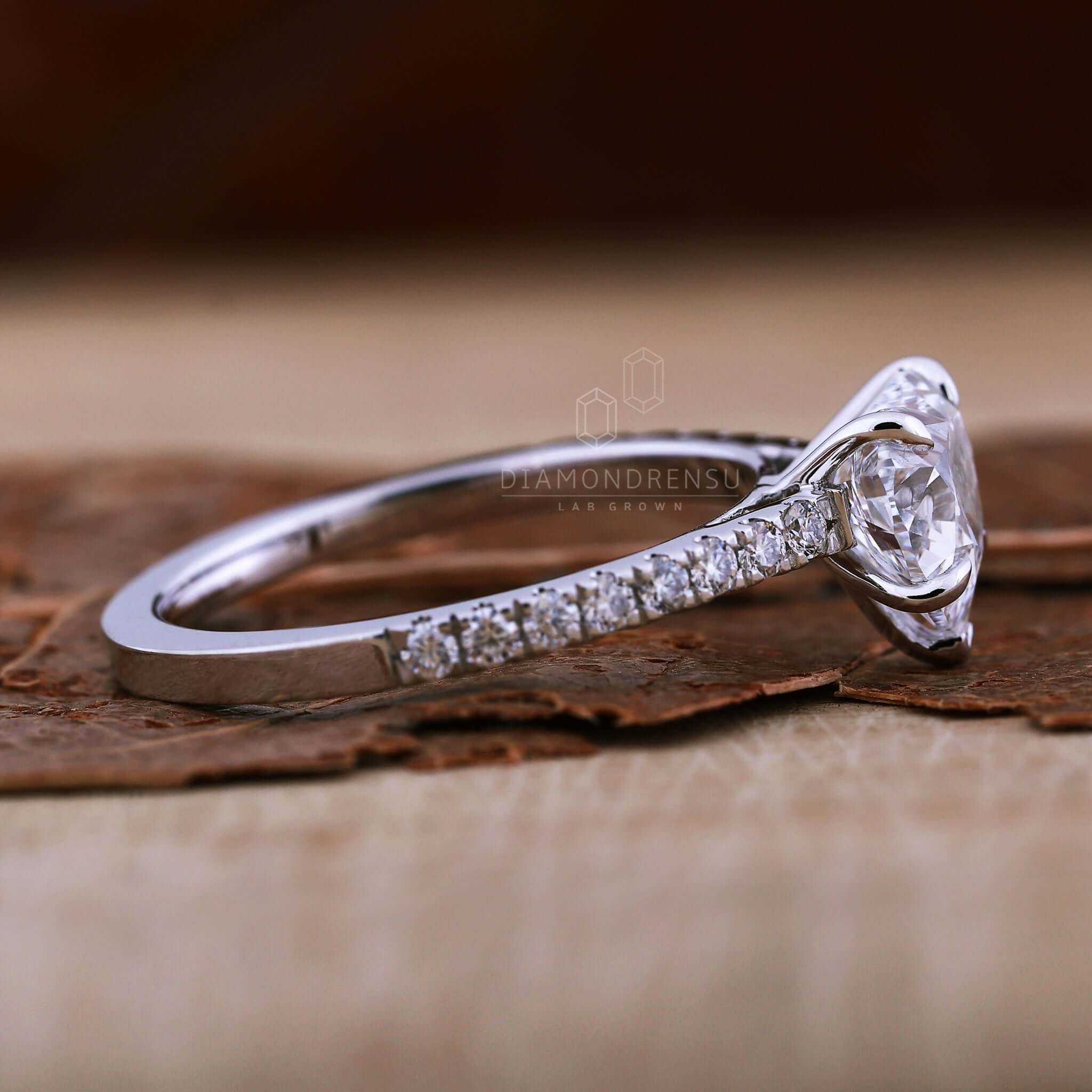 unique lab grown diamond engagement ring