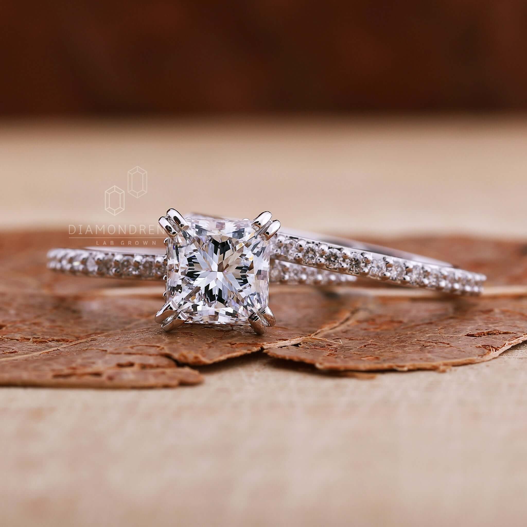 princess lab grown diamond ring