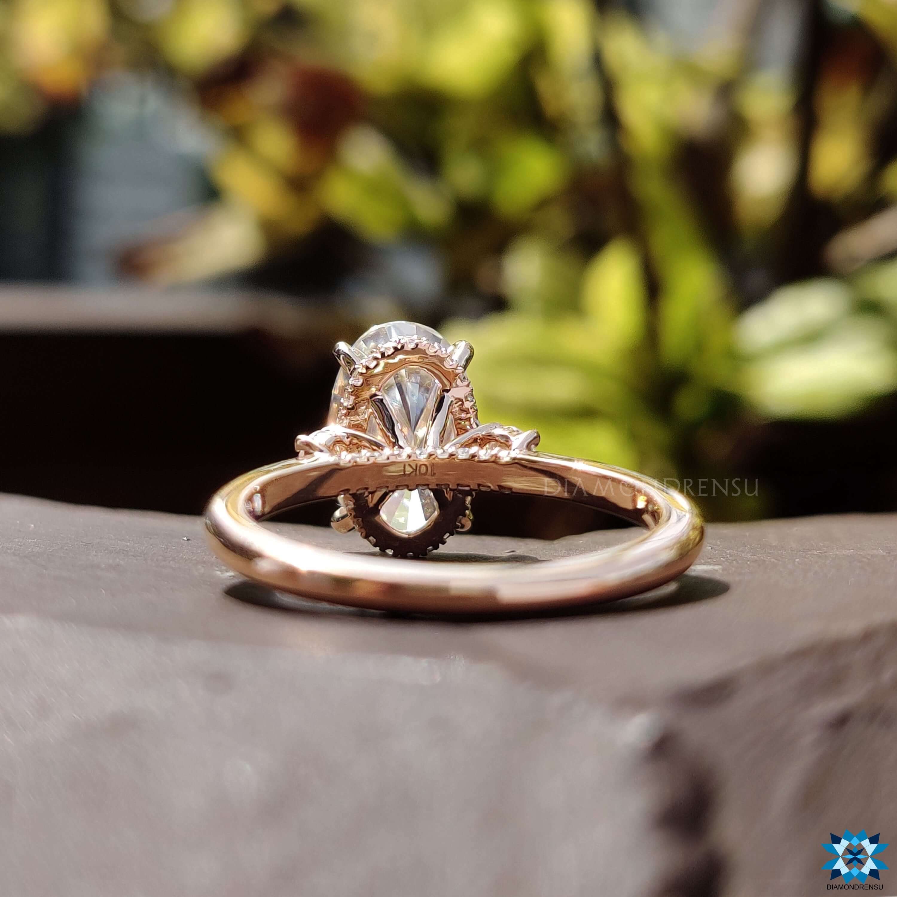 moissanite halo engagement ring - diamondrensu