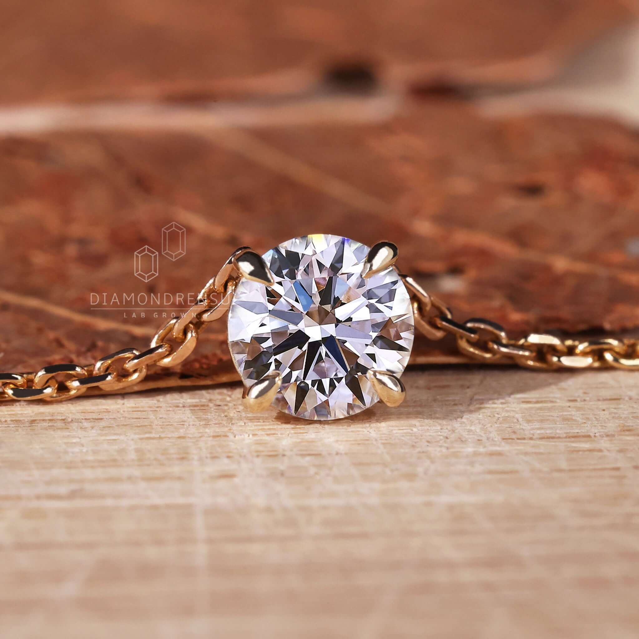 round lab grown diamond pendant