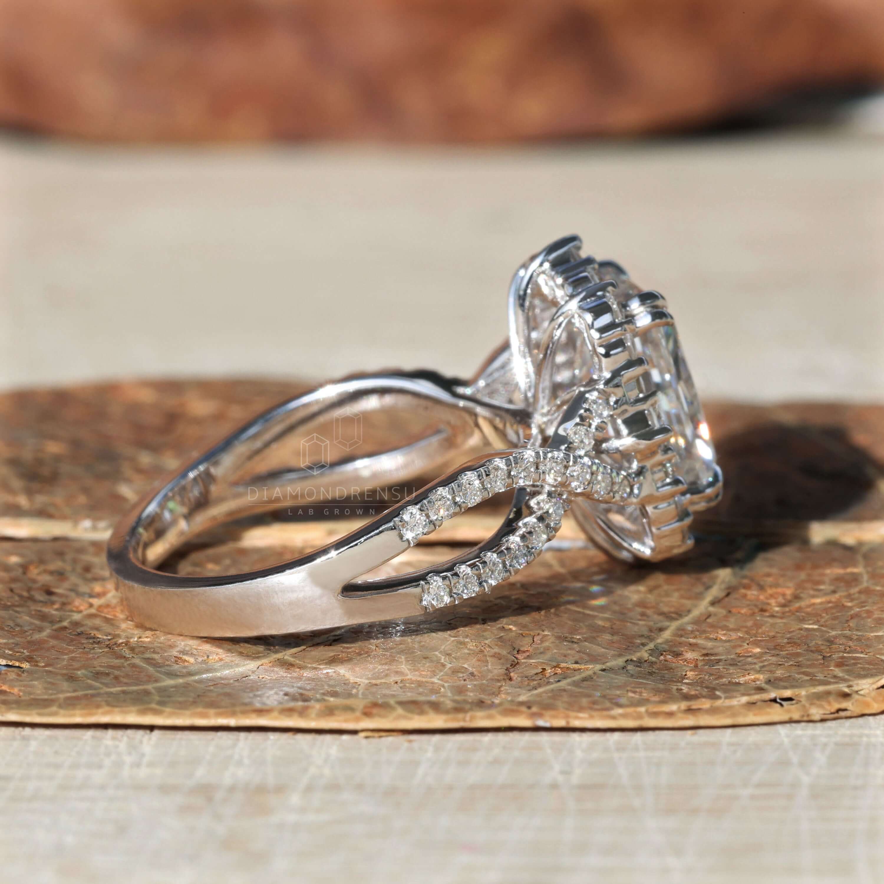 lab created diamond engagement rings