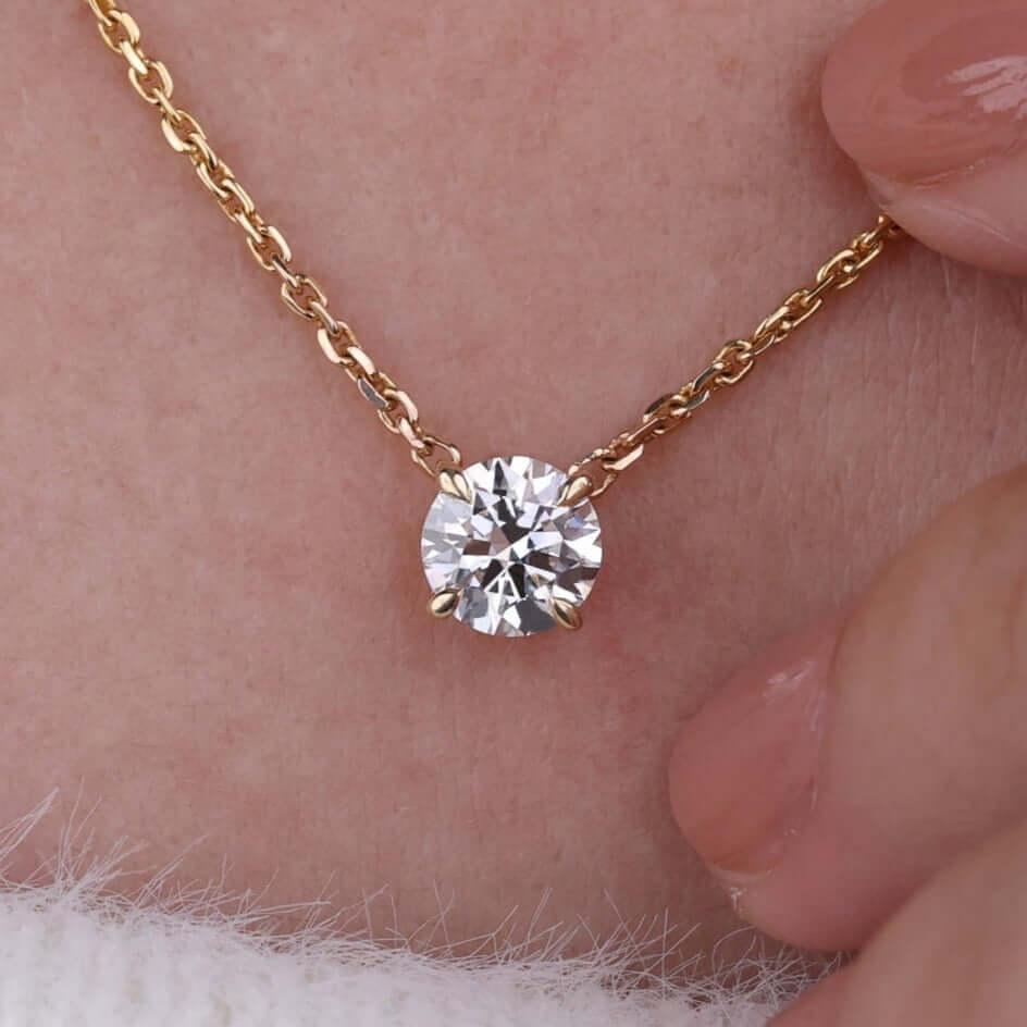 round diamond necklace