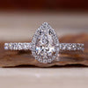 lab grown diamond halo engagement ring