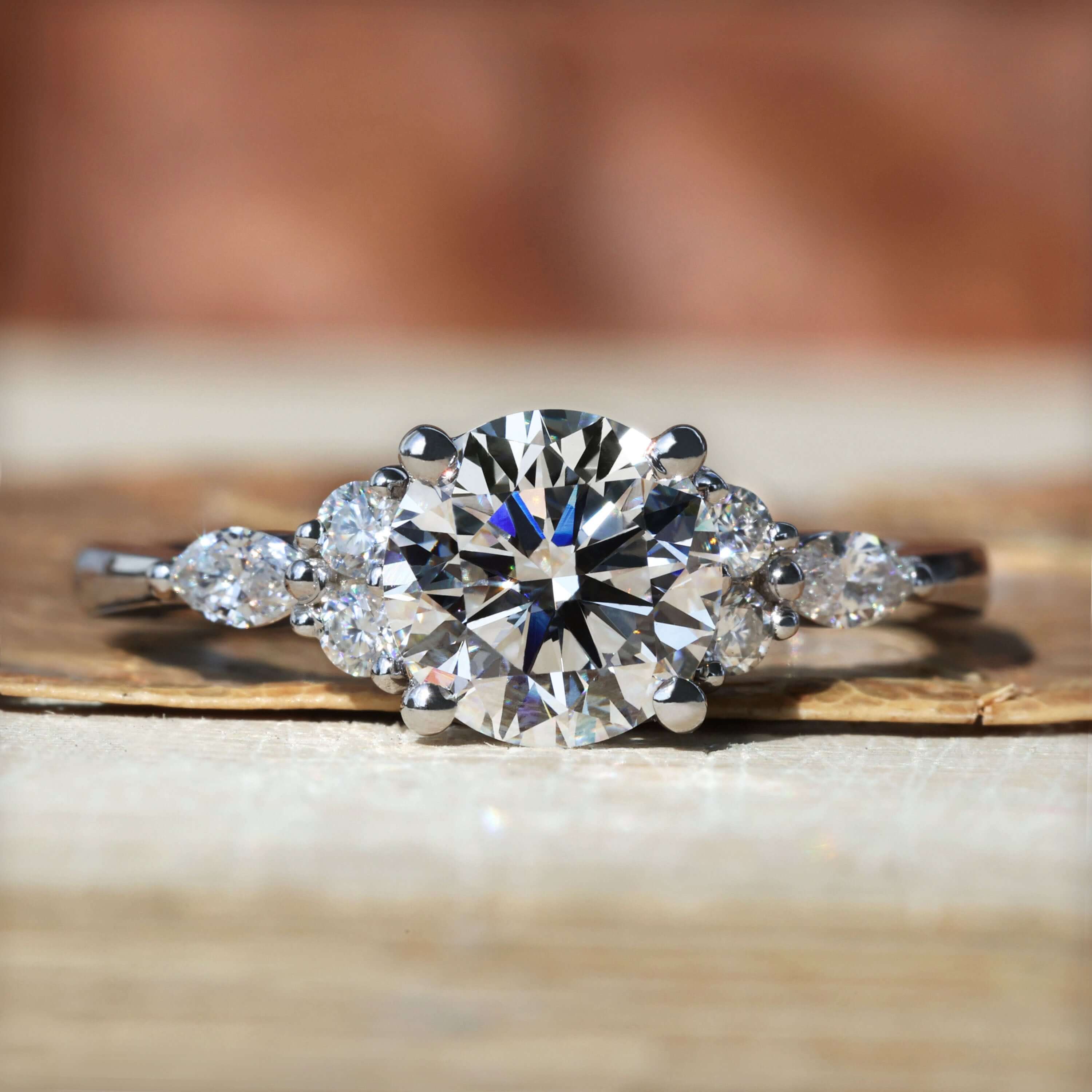 round lab grown diamond engagement ring