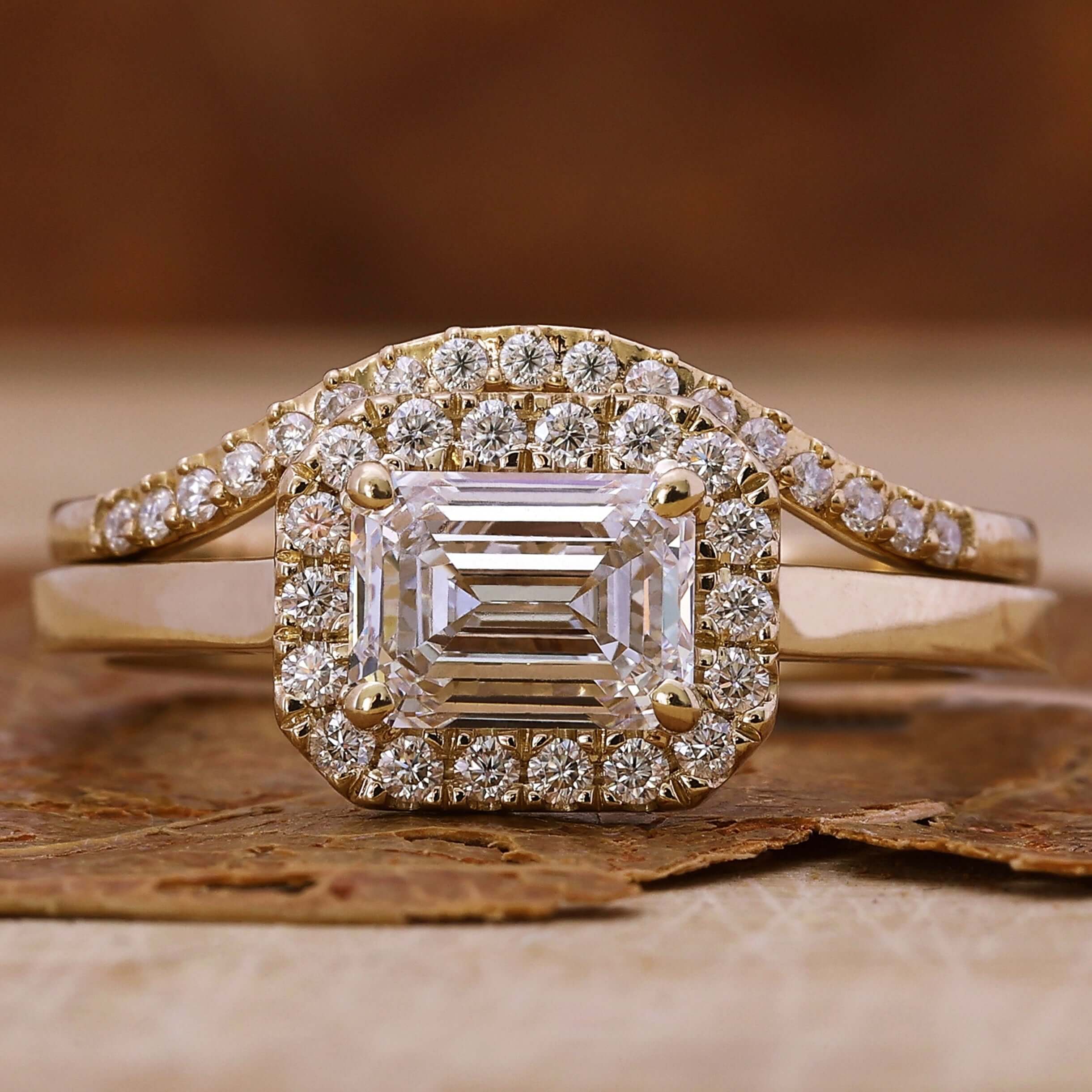 emerald cut lab grown diamond ring