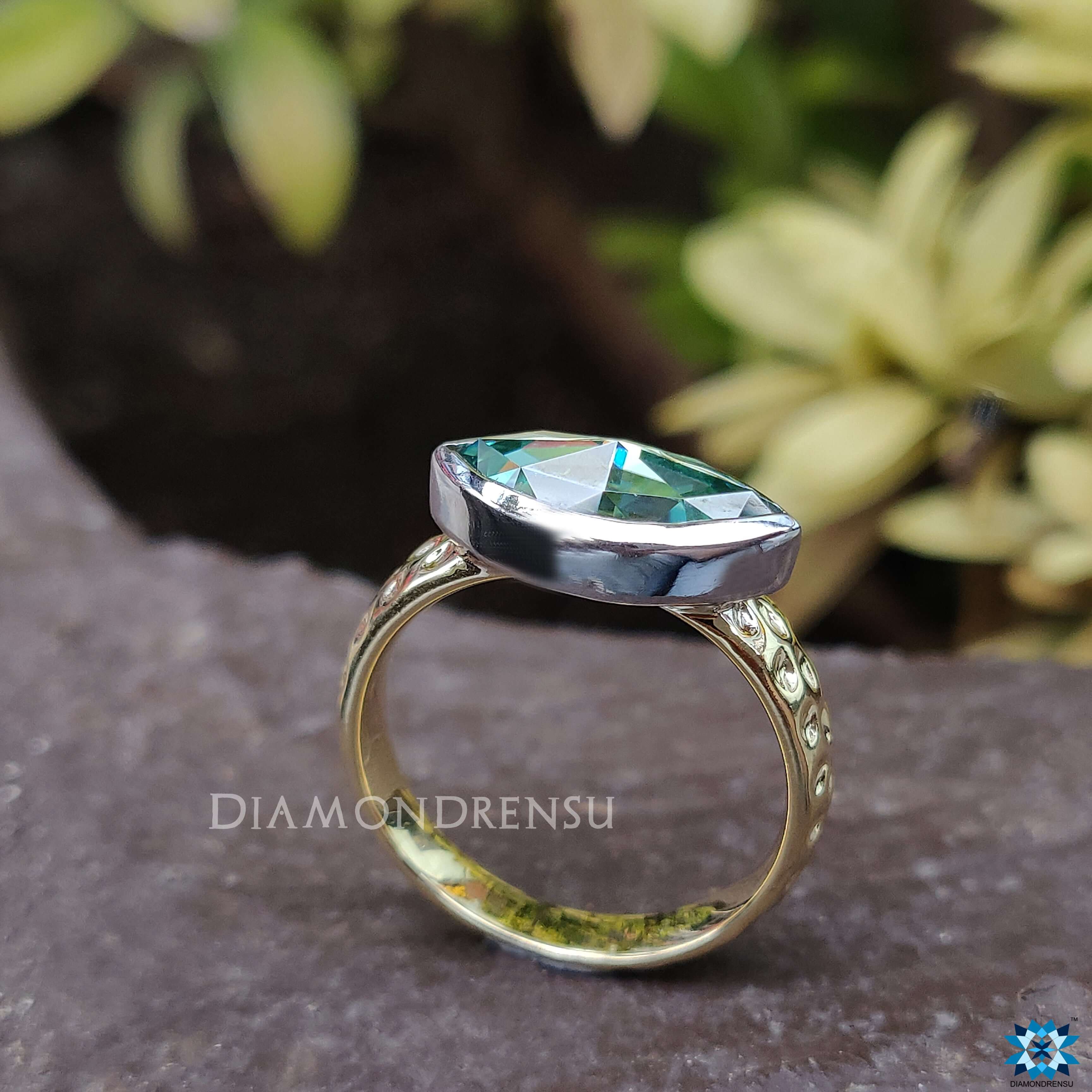 dark green moissanite ring