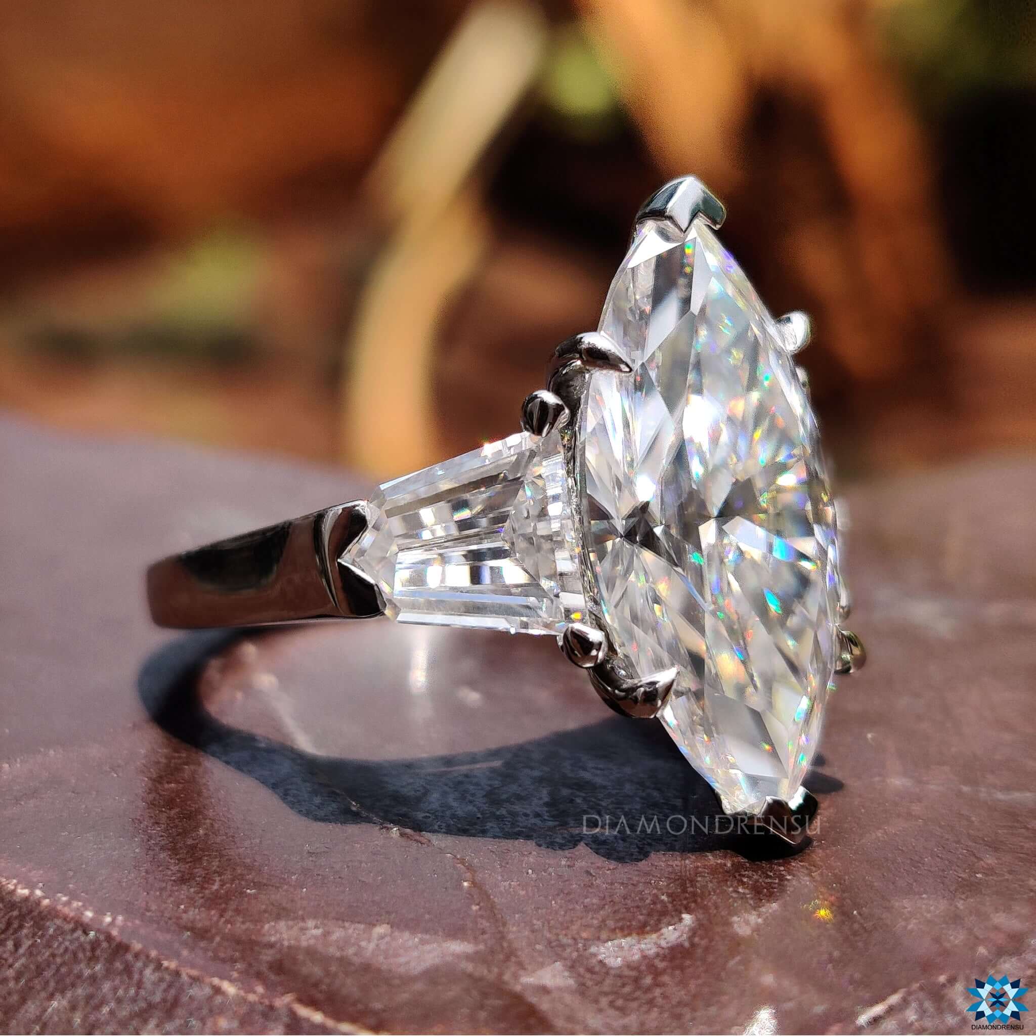 unique moissanite engagement ring