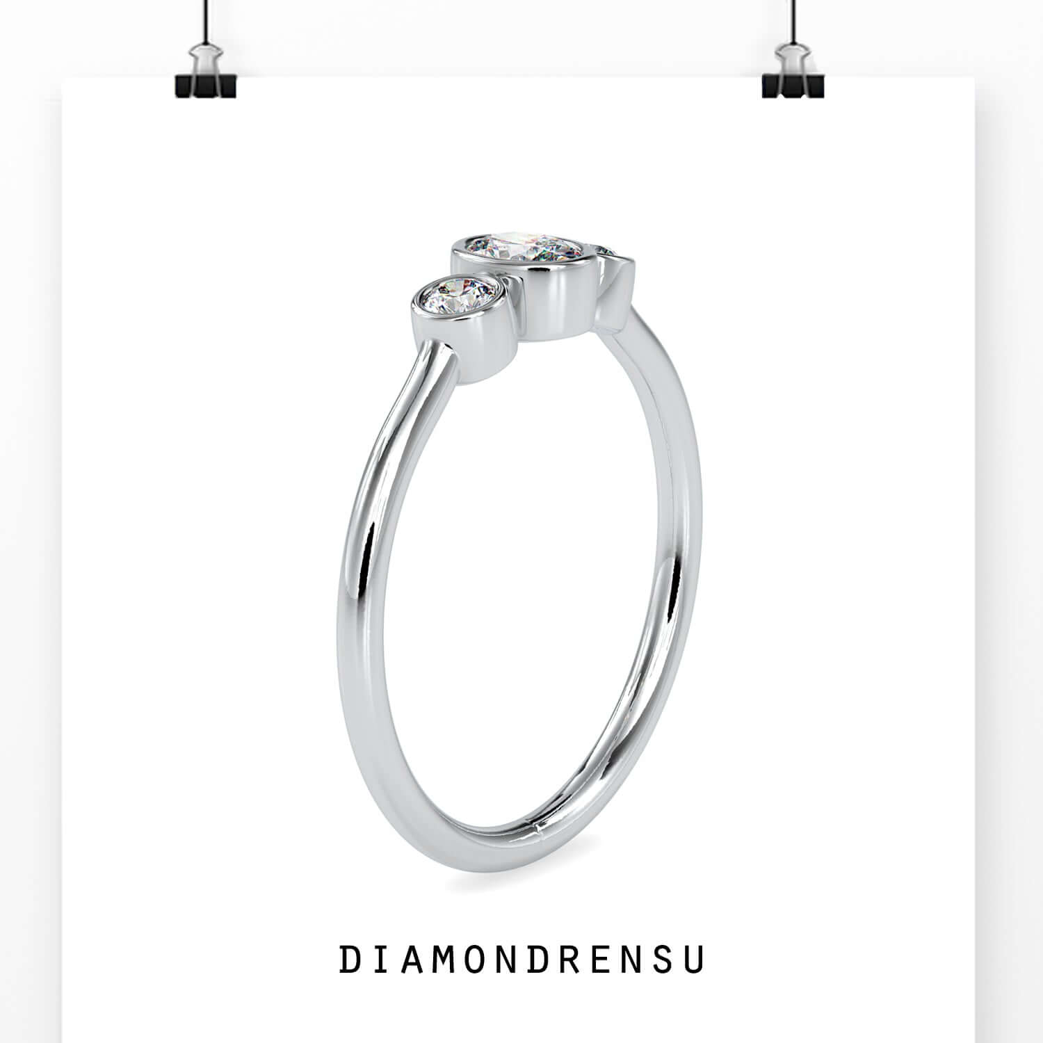 white gold engagement ring - diamondrensu