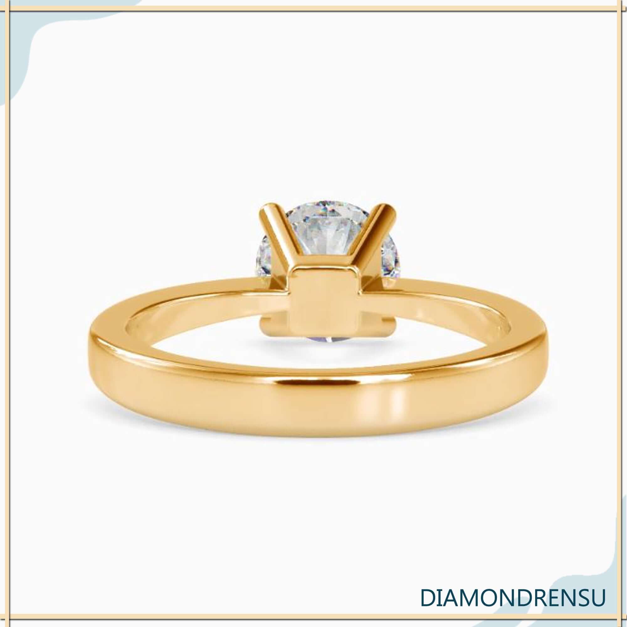 Solitaire engagement ring with a beautiful diamond in a basket setting.