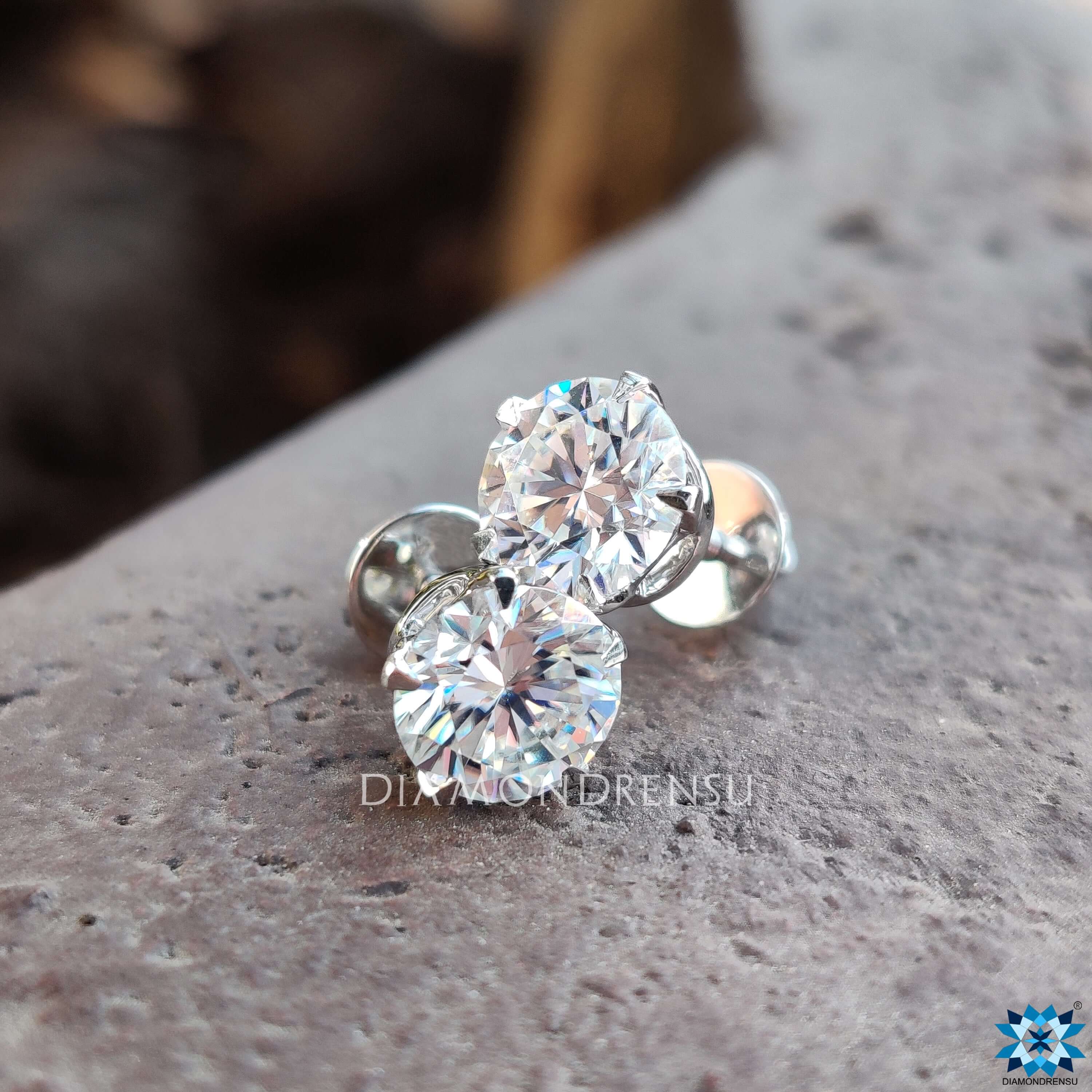 round moissanite earrings