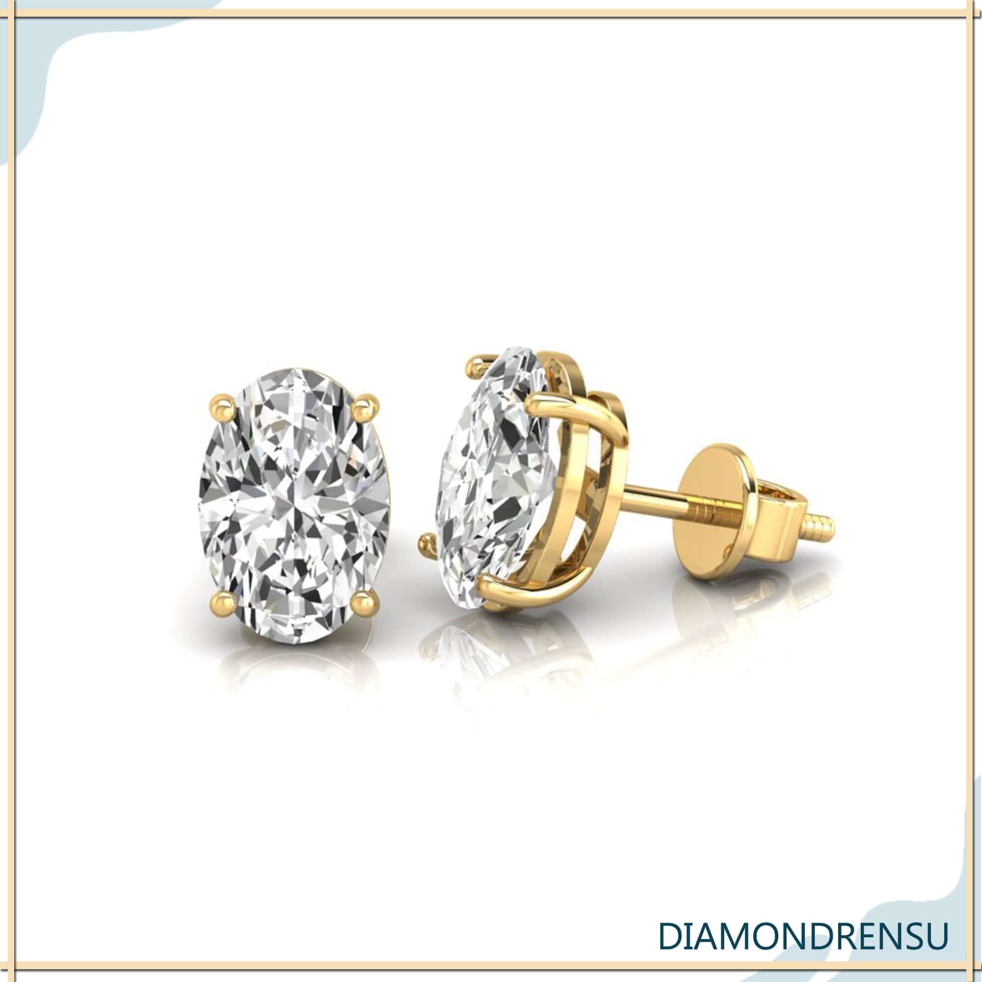 yellow gold wedding earrings - diamondrensu