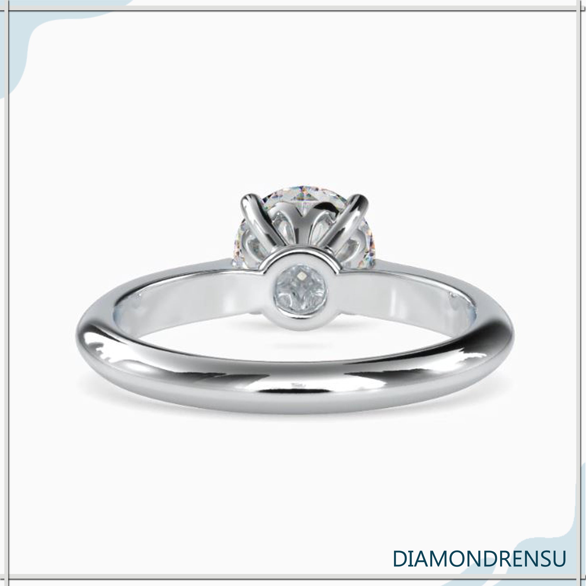 Classic cathedral setting ring with a round solitaire diamond, crafted to perfection.