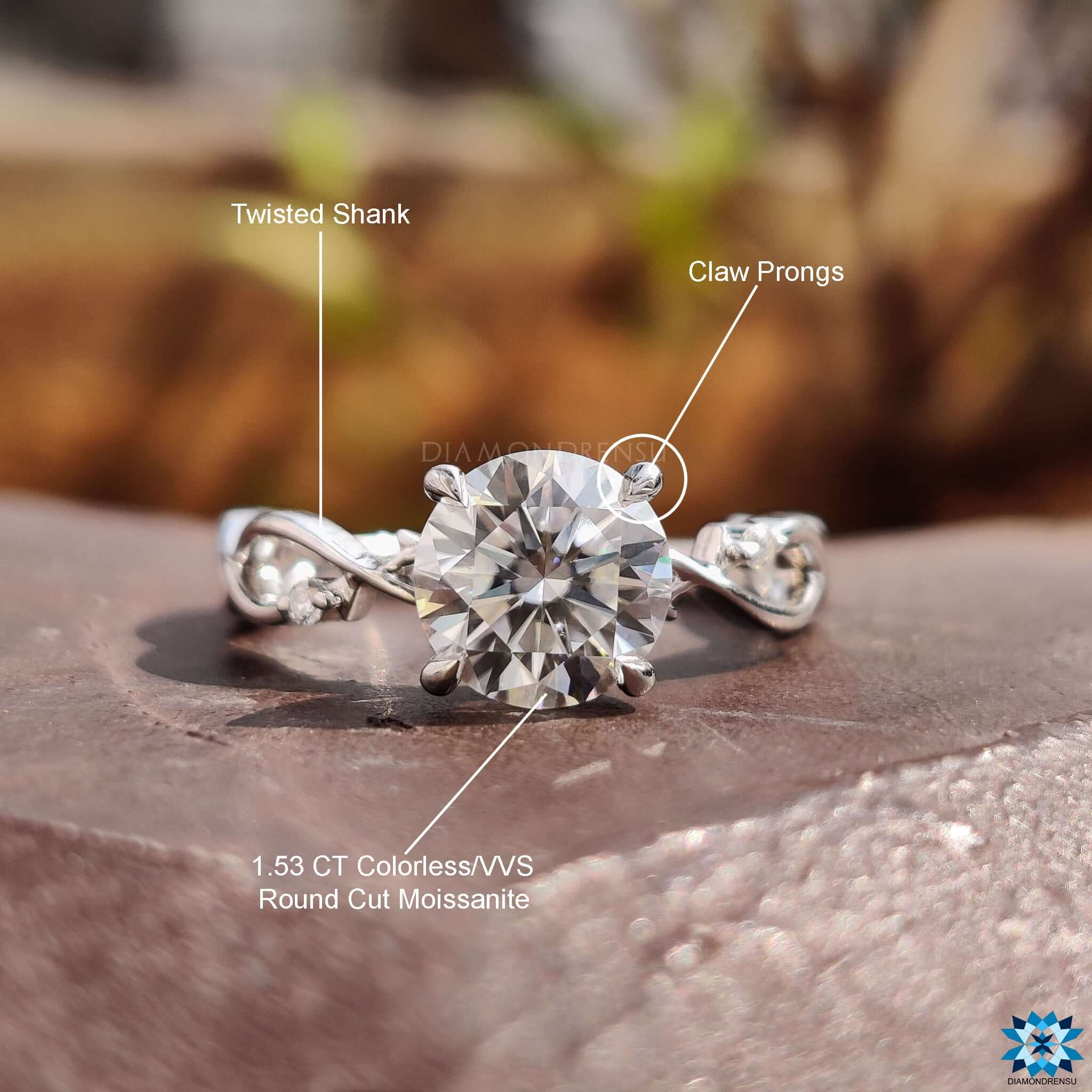 customized moissanite engagement ring