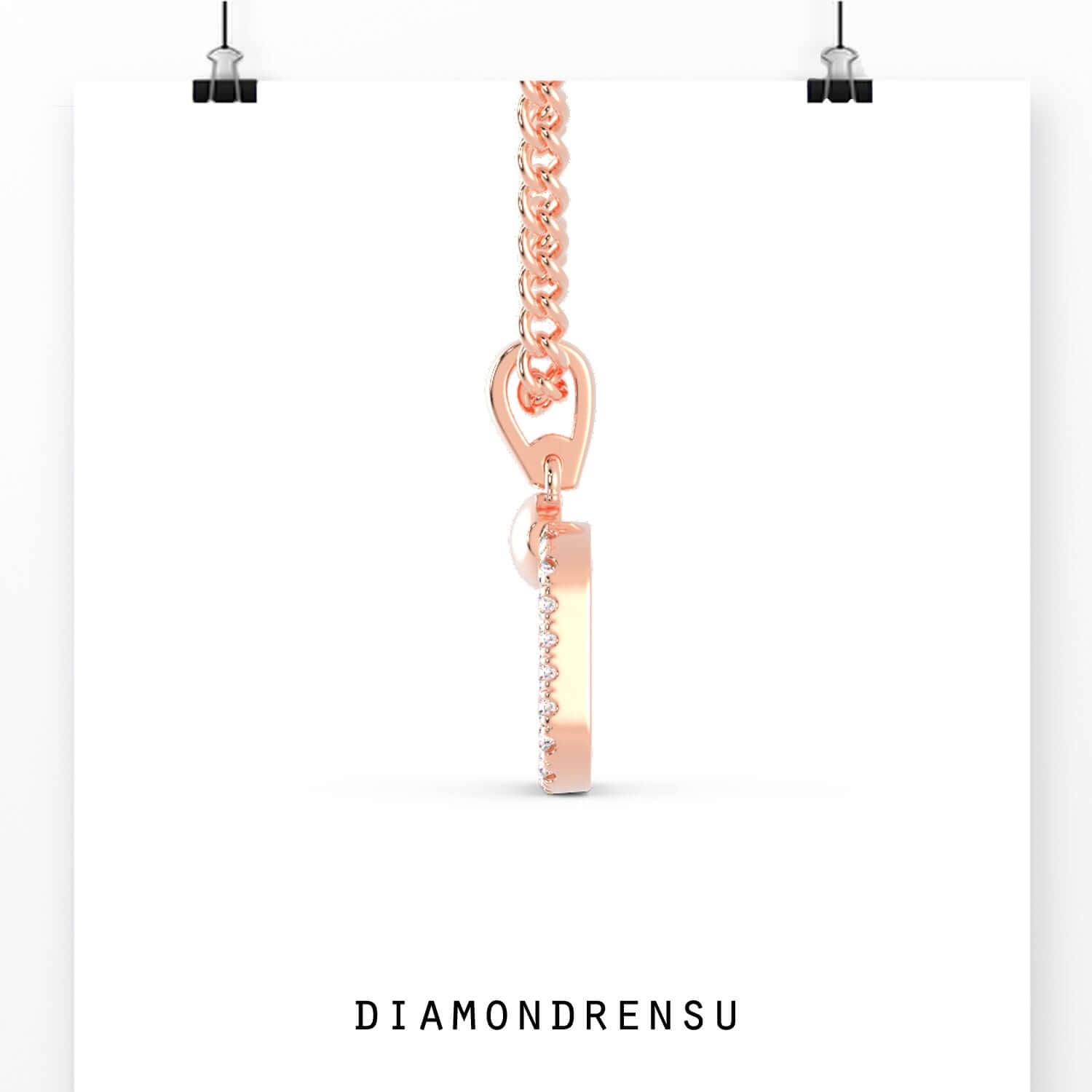 rose gold wedding pendant- diamondrensu