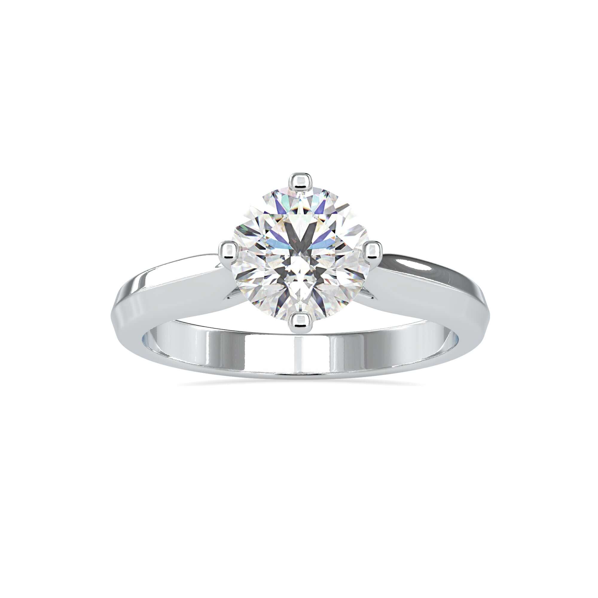 Basket Setting Engagement Ring With Round Solitaire