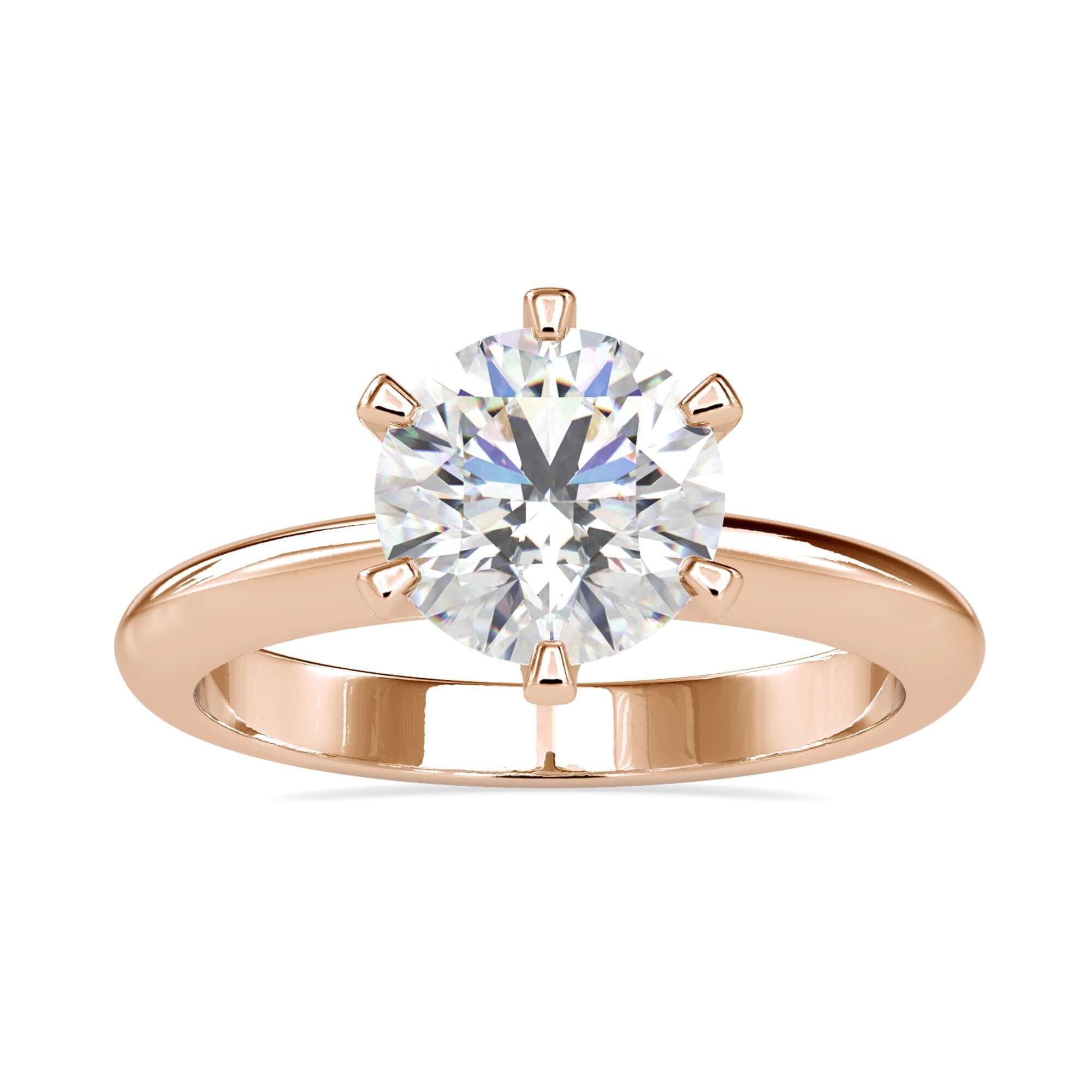 6 prong engagement ring offering secure and elegant stone placement.
