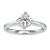 Bypass engagement ring with a modern design in white gold.