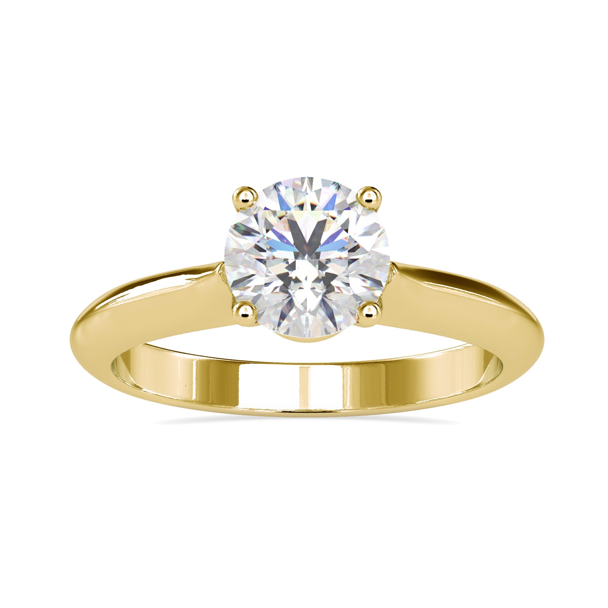 Timeless cathedral engagement ring featuring a stunning round cut diamond.