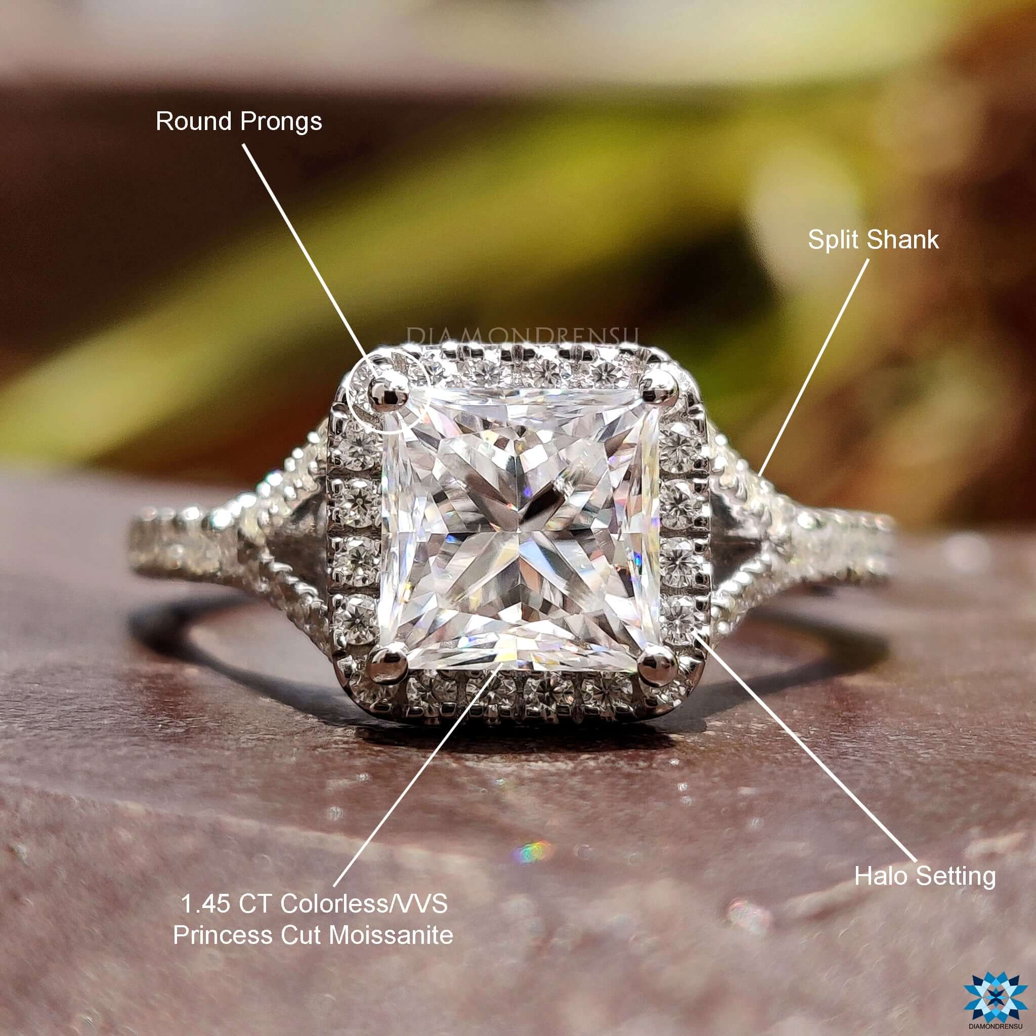 vintage style moissanite engagement ring