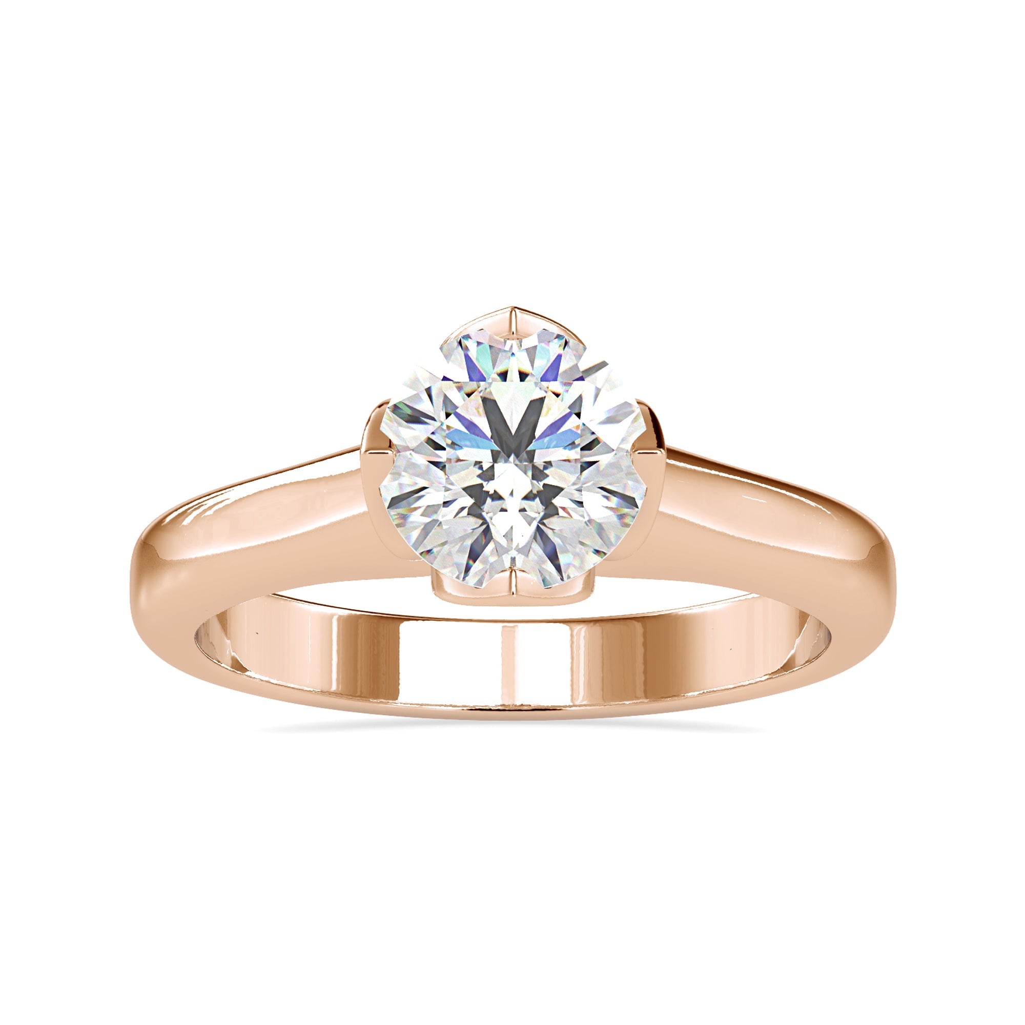 Beautiful tulip engagement ring setting with a 1 carat diamond solitaire.