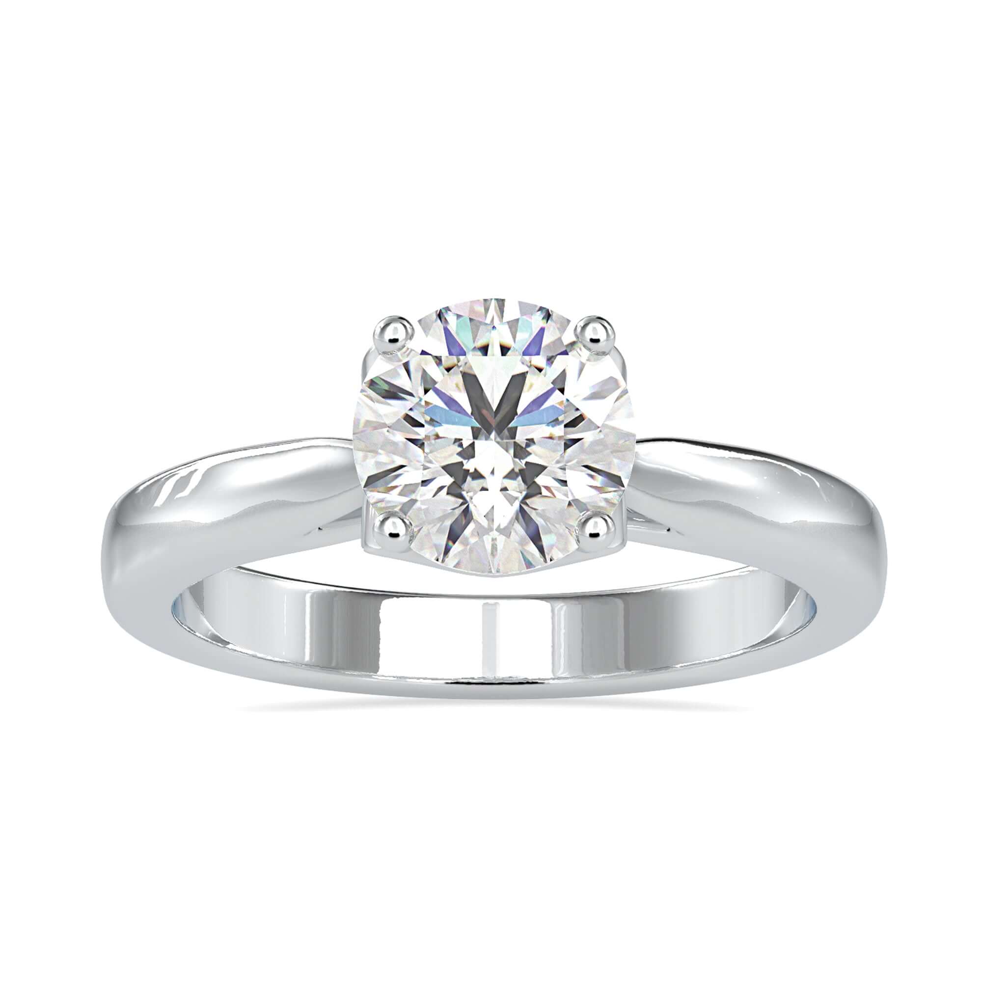 Cathedral setting round diamond, perfect solitaire cut ring.