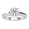 Round diamond engagement ring with a classic solitaire setting.
