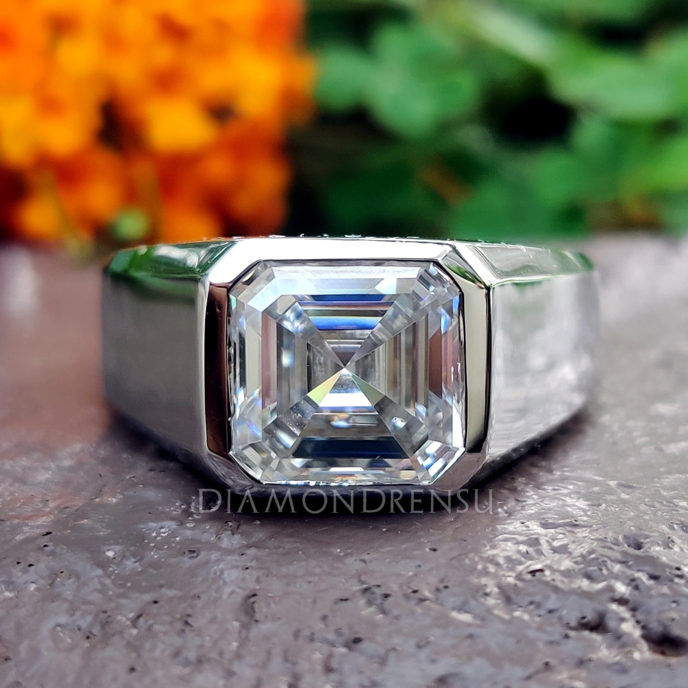 asscher moissanite ring - diamondrensu