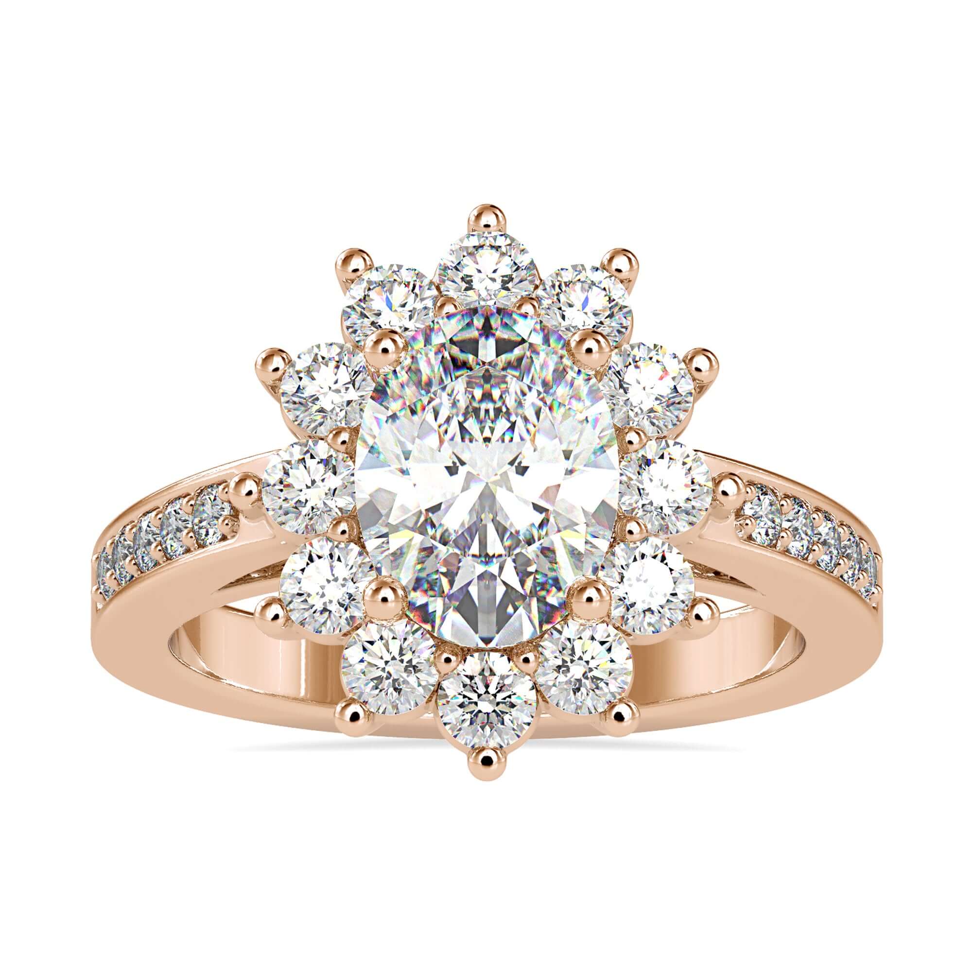 Pave engagement ring designed for a modern and glamorous look.
