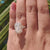 Vintage Engagement Ring, 5.19 TW Cushion Rensu Cut Halo Engagement Ring