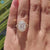 Beautiful Split Shank Halo Engagement Ring, 3.29 CT Oval Engagement Ring, Handmade Ring