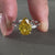 1.61 CT Pear Cut Intense Yellow Lab Grown Diamond Three Stones Engagement Ring