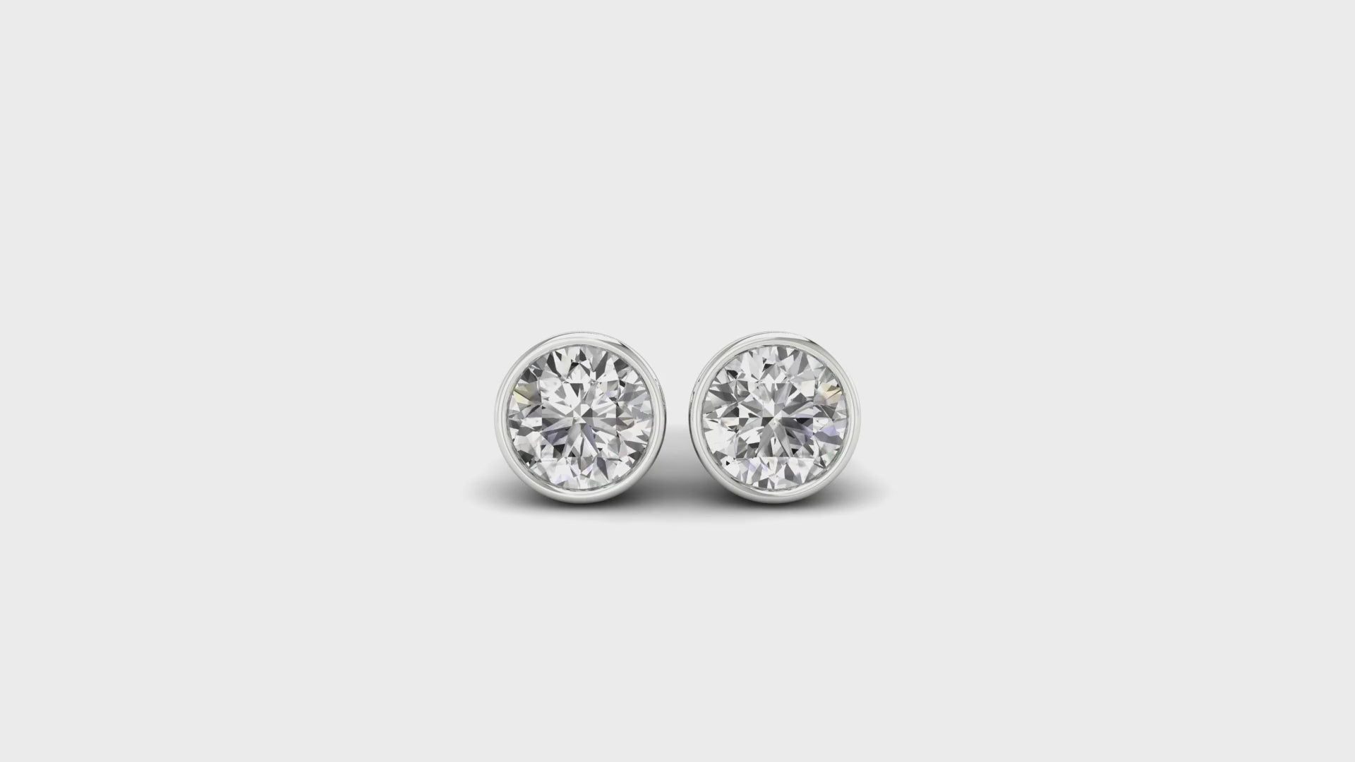 Beautiful Pair Of Bezel Set, 6.00 MM Round Moissanite Stud Earrings