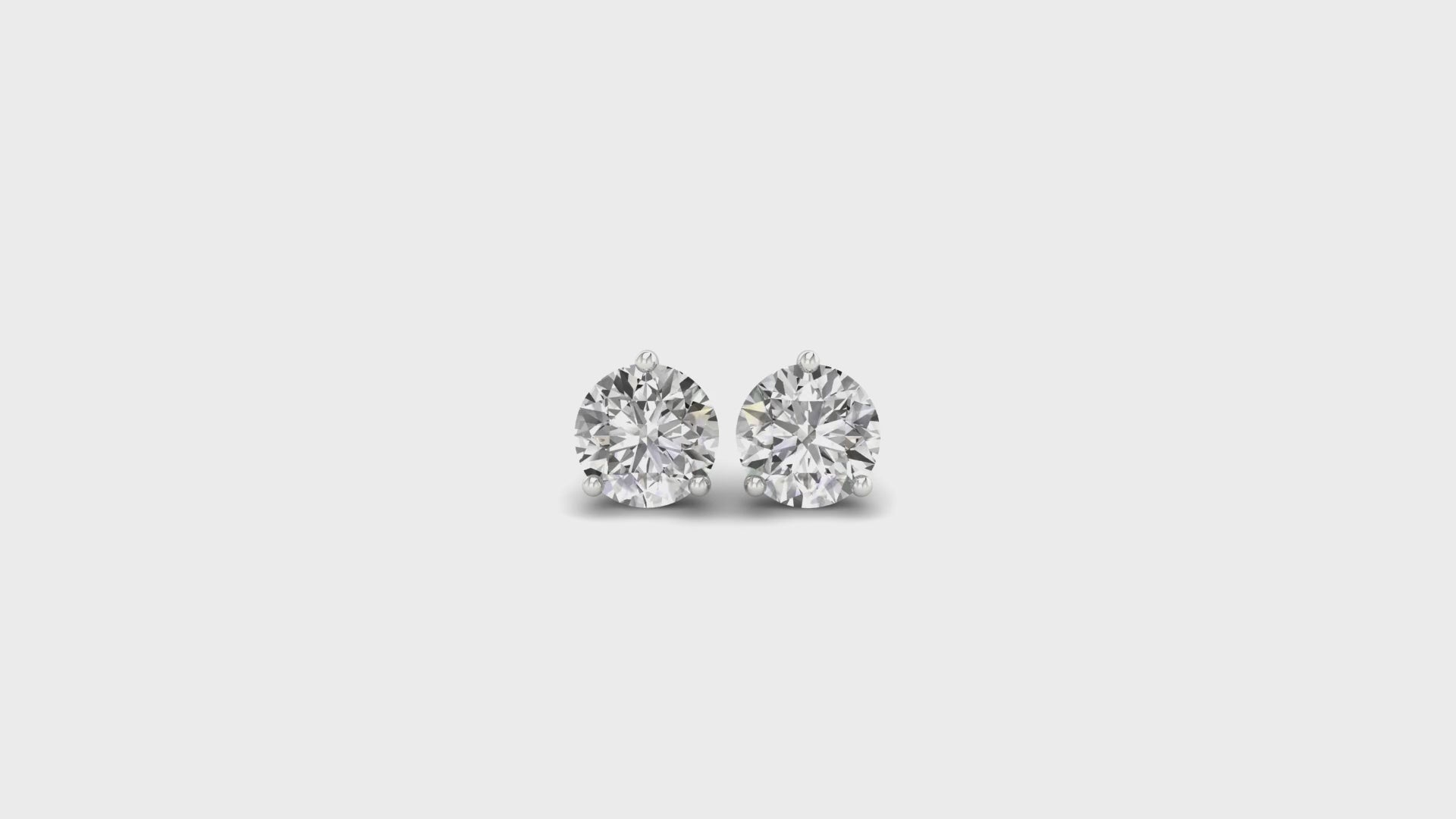 1.00 TCW Round Cut Three Prong Martini Style Moissanite Stud Earrings