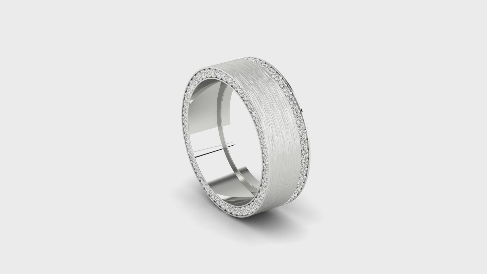 Hidden Channel Set 1.0 MM Round Moissantie Unique Men's Wedding Band