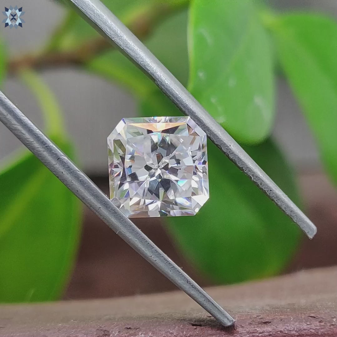 2.10 CT Square Radiant Rensu Cut Colorless Loose Moissanite