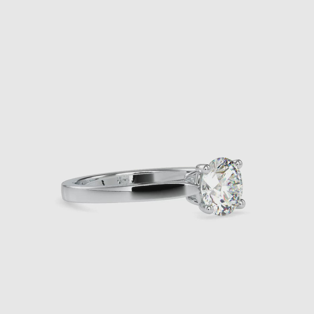 Round Brilliant Cut Diamond Ring with 4 Prong Setting