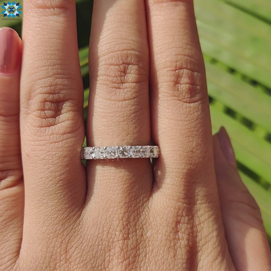 Asscher Cut Eternity Band - Moissanite eternity ring