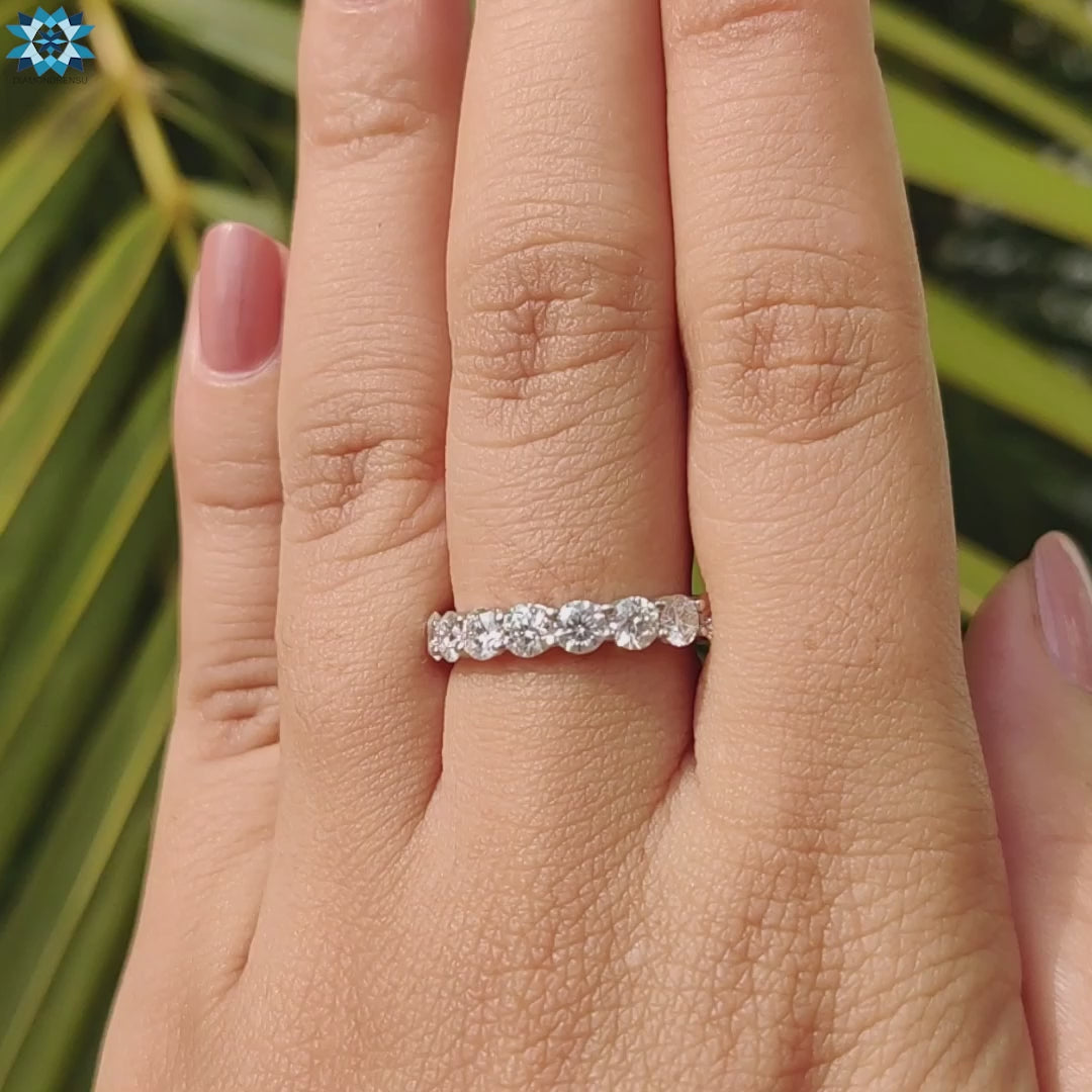 Eternity Ring Round - Scallop Pave Set Moissanite