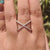 Cross Over X Ring - 0.52 TCW Round Brilliant Cut Colorless Moissanite Wedding Band