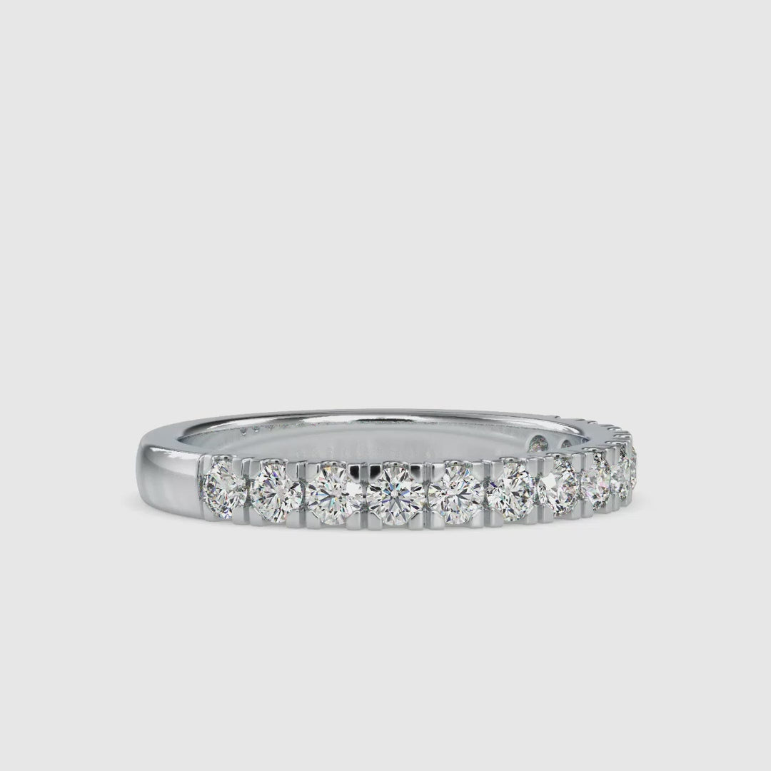 1.70 MM Round Brilliant Cut Half Eternity Moissanite Wedding Band